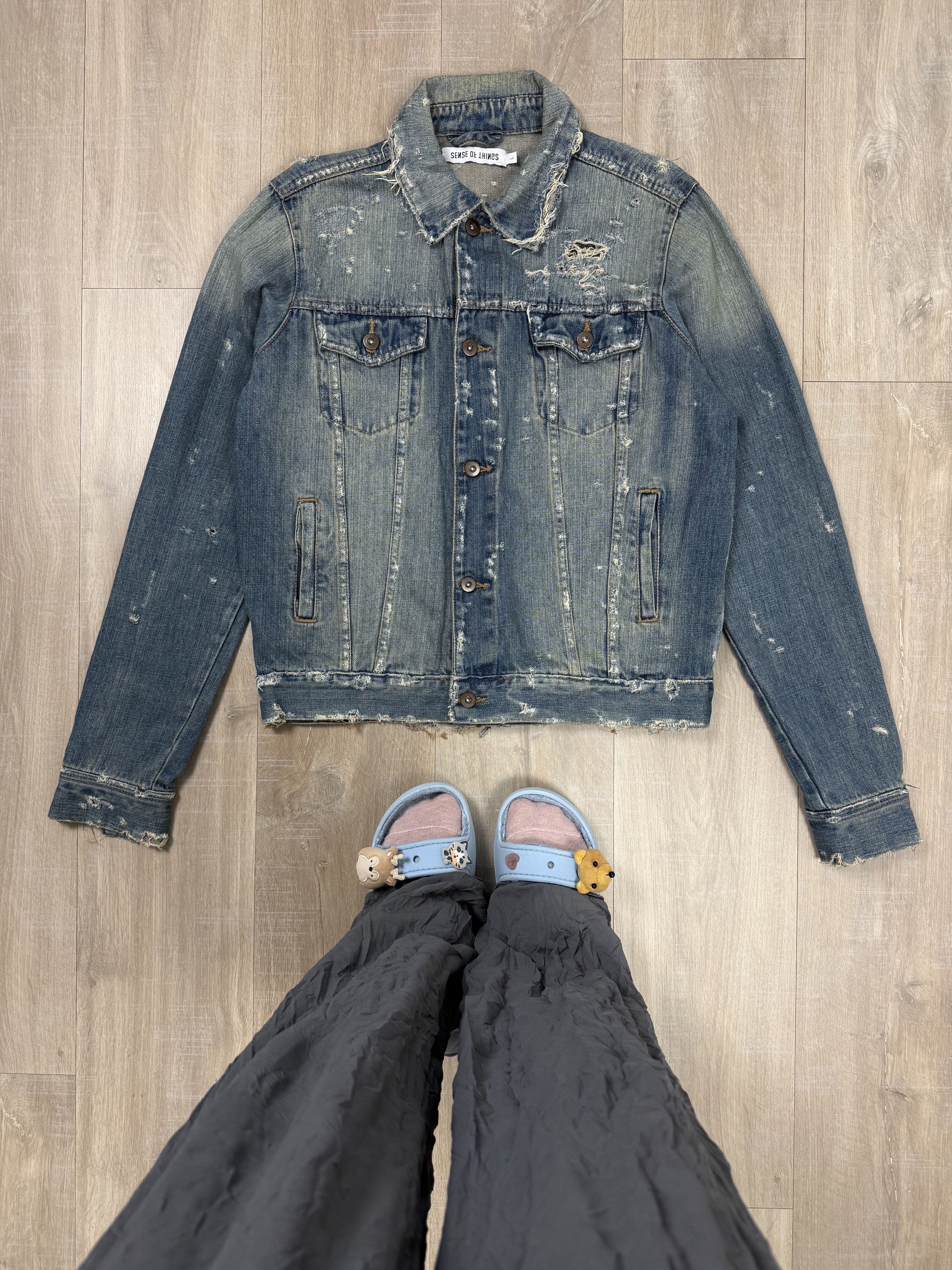 Vintage Sense of Things Avant Garde Denim Jacket Size US L / EU 52-54 / 3 - 5 Thumbnail