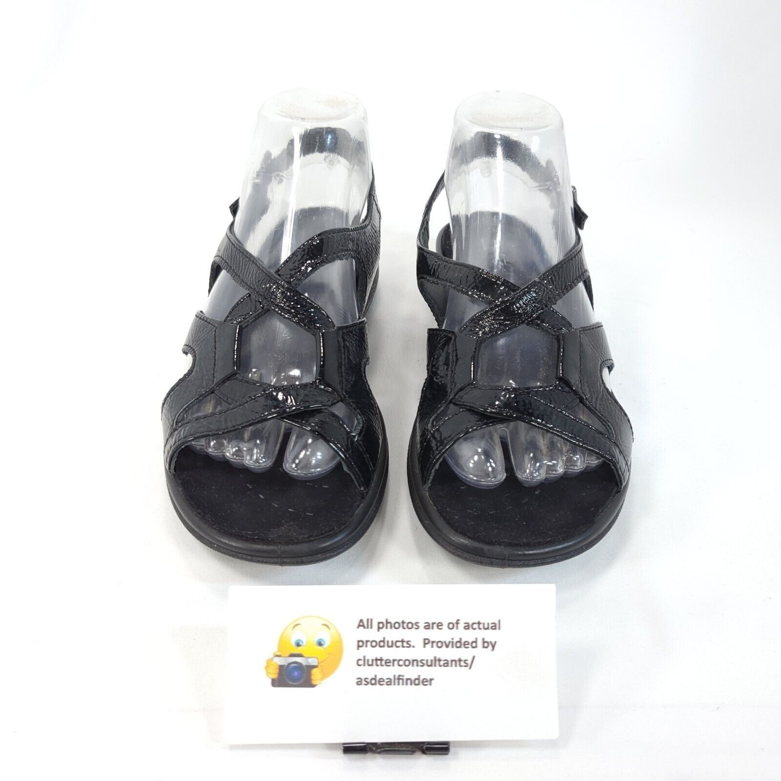 Ecco Ecco Patent Slingback Buckle Sandals Women Size 6.5 37 Black Size US 6.5 / IT 36.5 - 2 Thumbnail