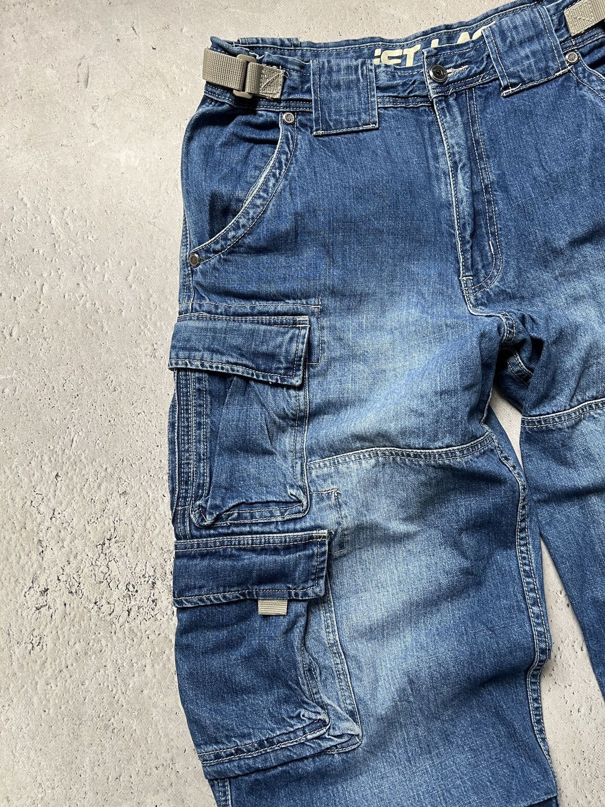 Jet Lag Japanese denim baggy wide leg jnco style cargo pants y2k Size US 34 / EU 50 - 2 Thumbnail
