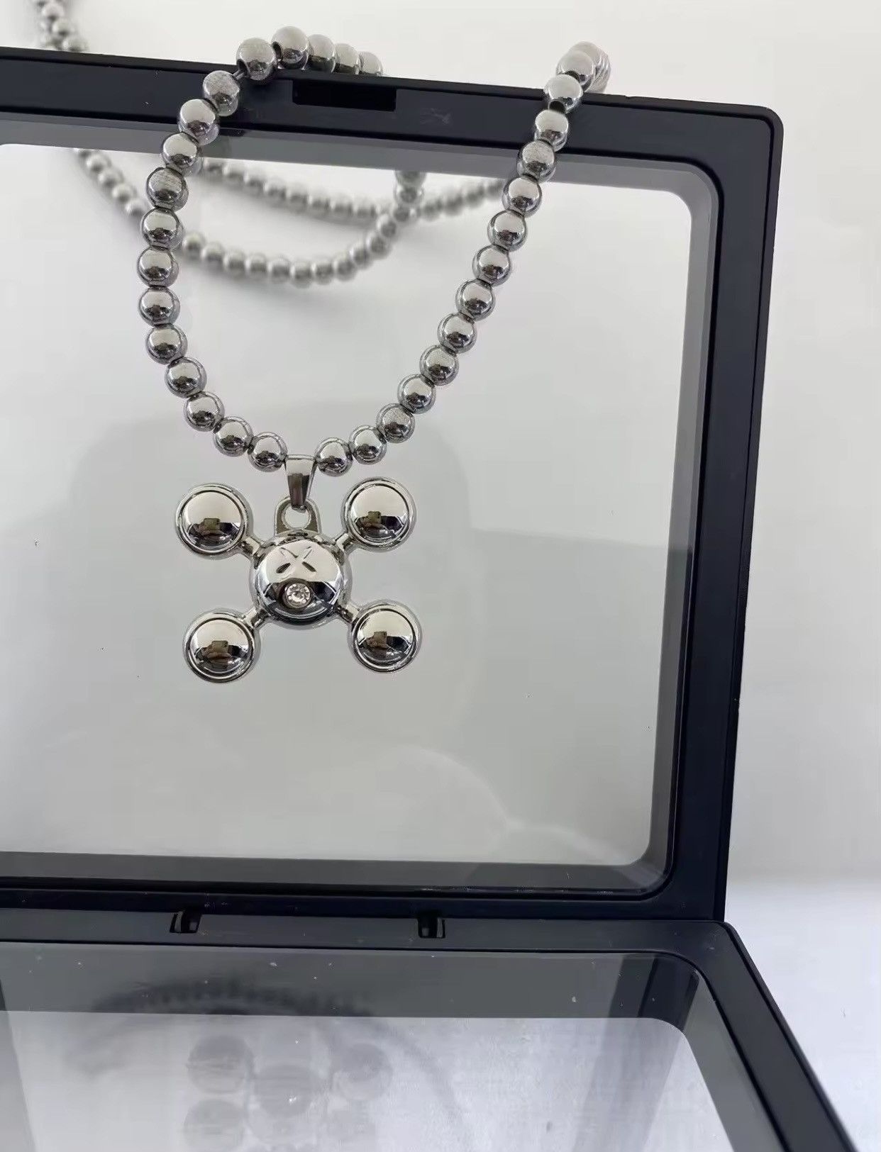 Jewelry Round Bead Chain Quadangle Ball Pendant Size ONE SIZE - 3 Thumbnail