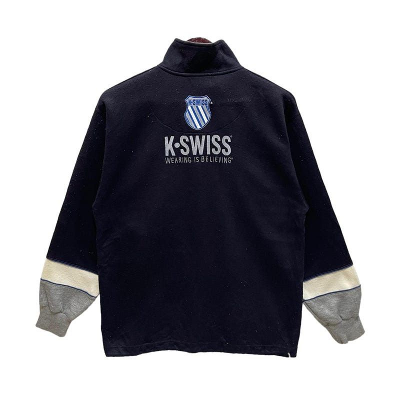 K-Swiss × Vintage Vintage 90s K-Swiss Quarter Zipper Multicolour Sweatshirt Size US M / EU 48-50 / 2 - 1 Thumbnail