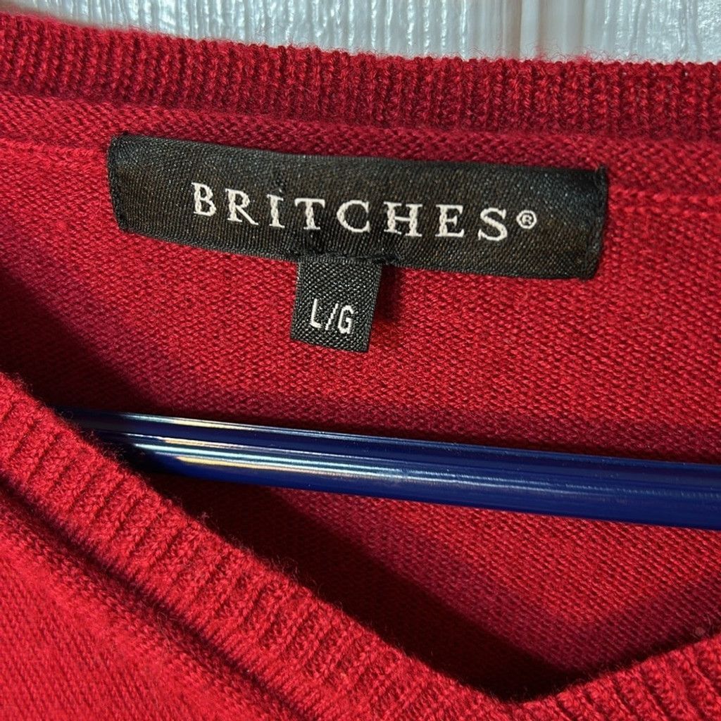 Britches Britches Merino Wool Blend Red V-Neck Sweater size large Size US L / EU 52-54 / 3 - 2 Thumbnail