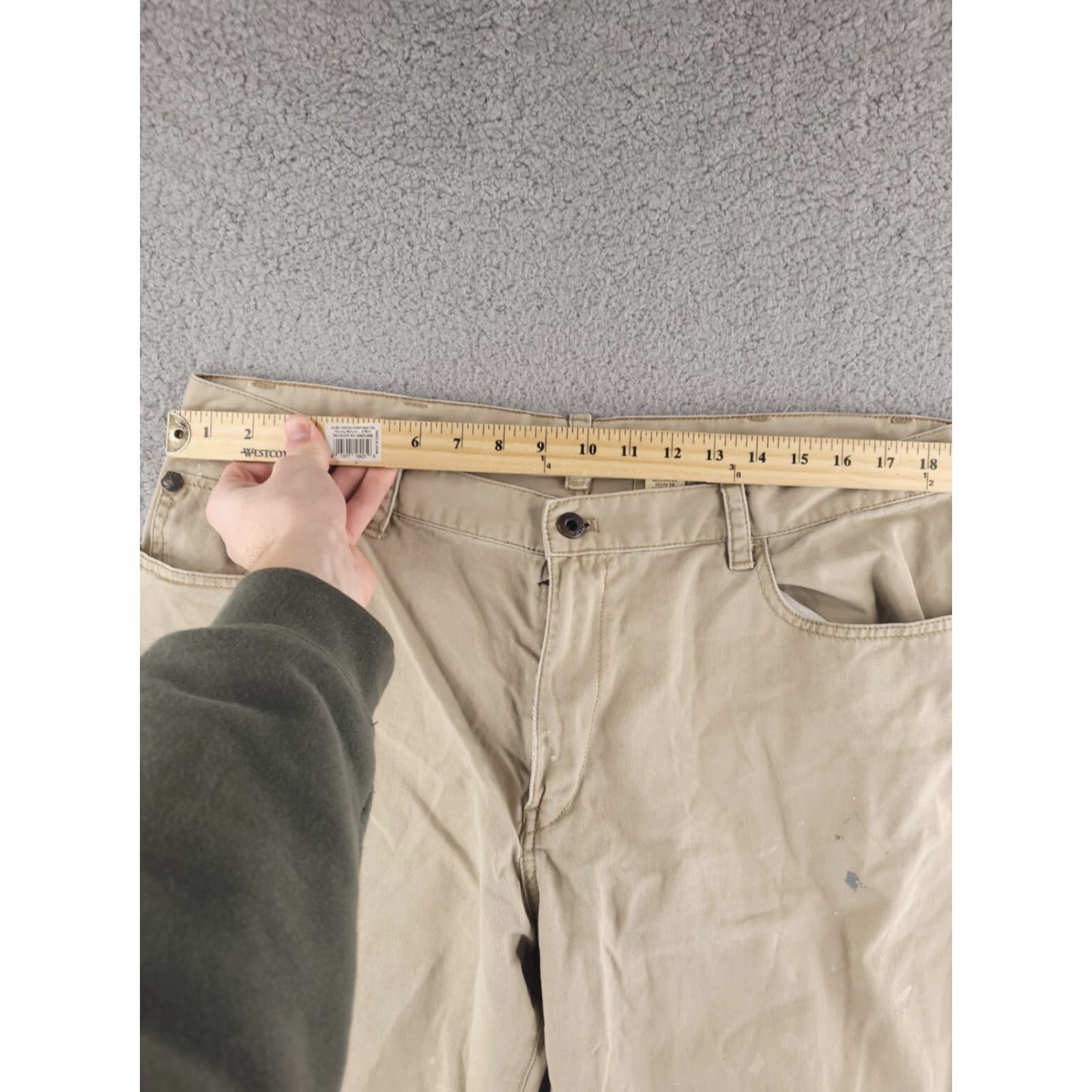 Timberland Timberland Pants Mens 38x30 Relaxed Distressed Chino Khaki Beige Flat Front Size US 38 / EU 54 - 7 Thumbnail