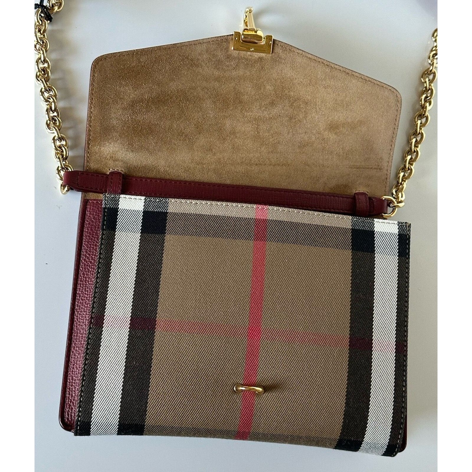 Burberry Small Macken House Check Leather Bag 8080159