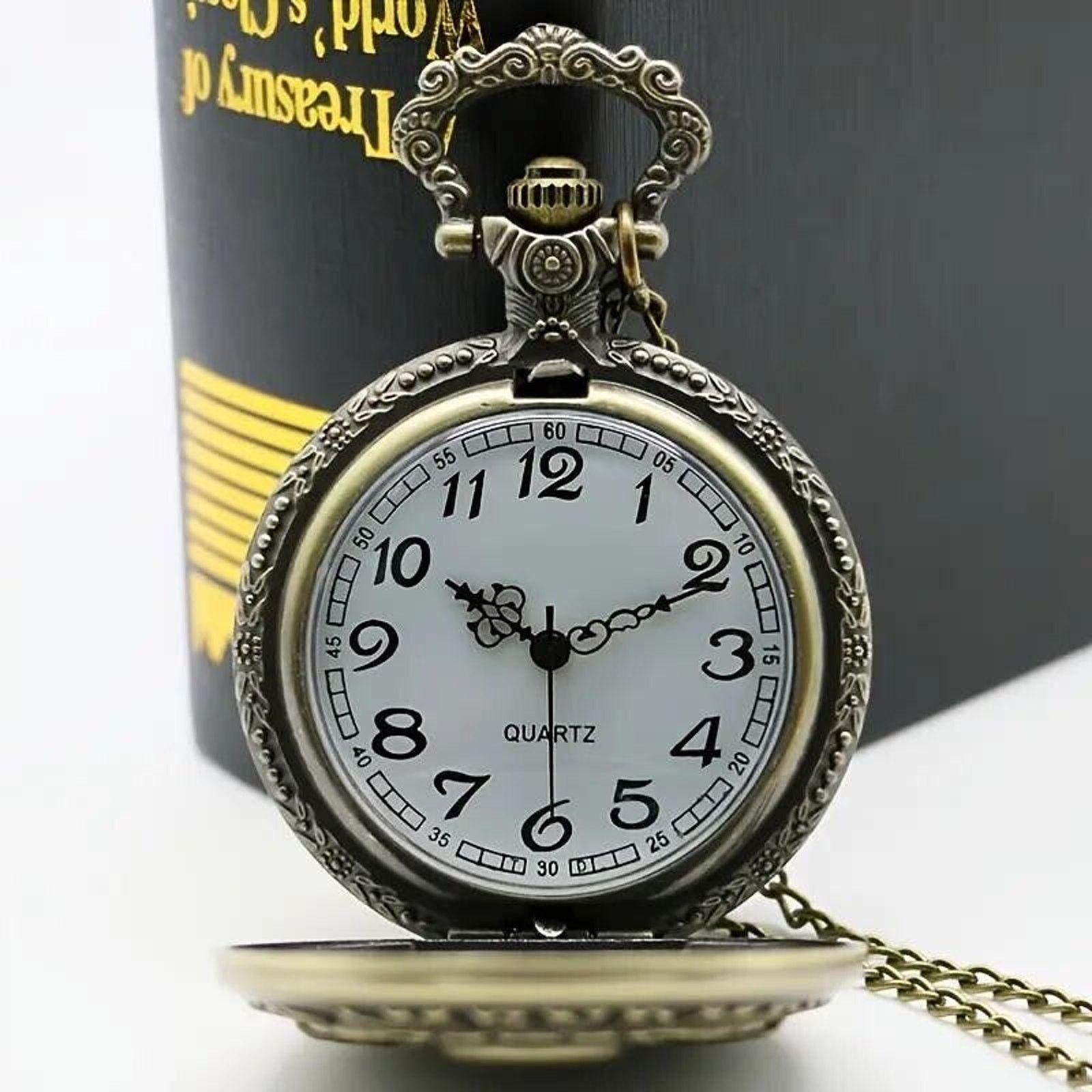 Other Pocket Watch & Chain 2nd Amendment Bronze Skull Pistols Guns Size ONE SIZE - 4 Thumbnail