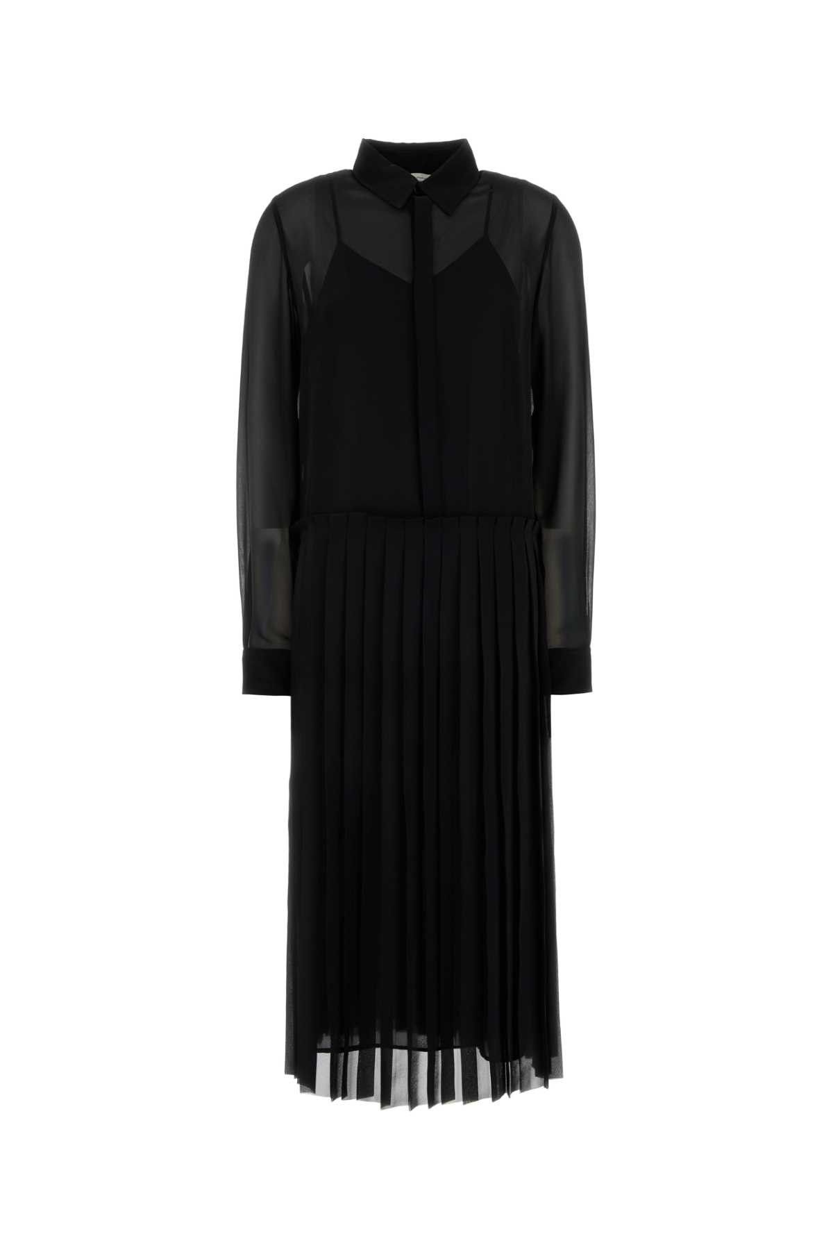 AMI Black Polyester Shirt Dress Size S / US 4 / IT 40 - 1 Thumbnail