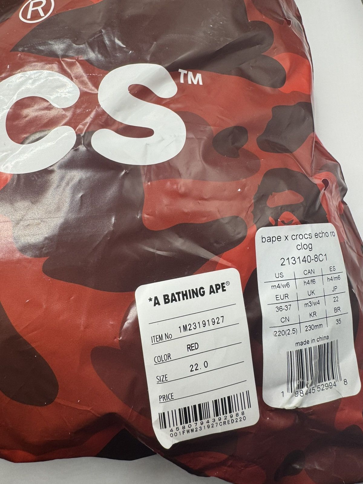 Bape × Crocs BAPE X Crocs Echo clog 213140-8C1 Size US 6 / IT 36 - 2 Thumbnail