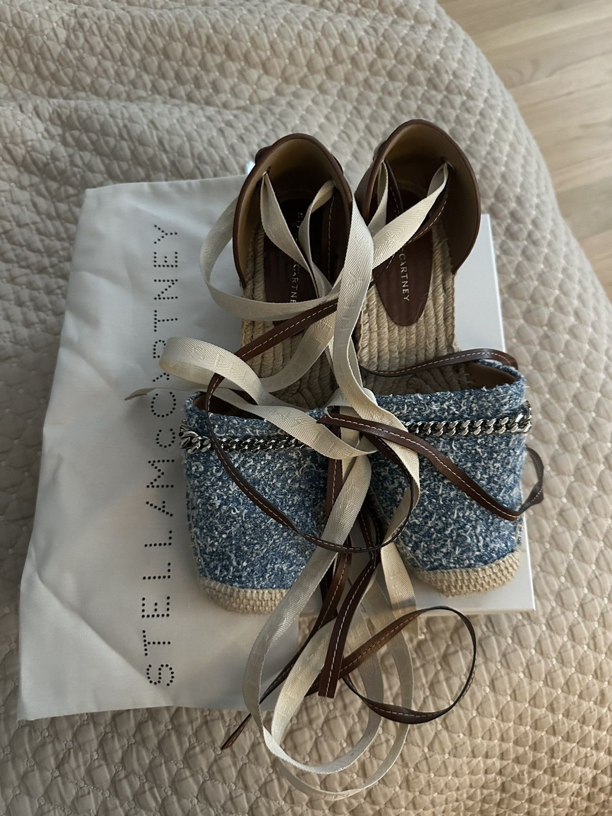 Stella McCartney STELLA MCCARTNEY Gaia denim bouclé espadrilles Size US 9 / IT 39 - 6 Thumbnail