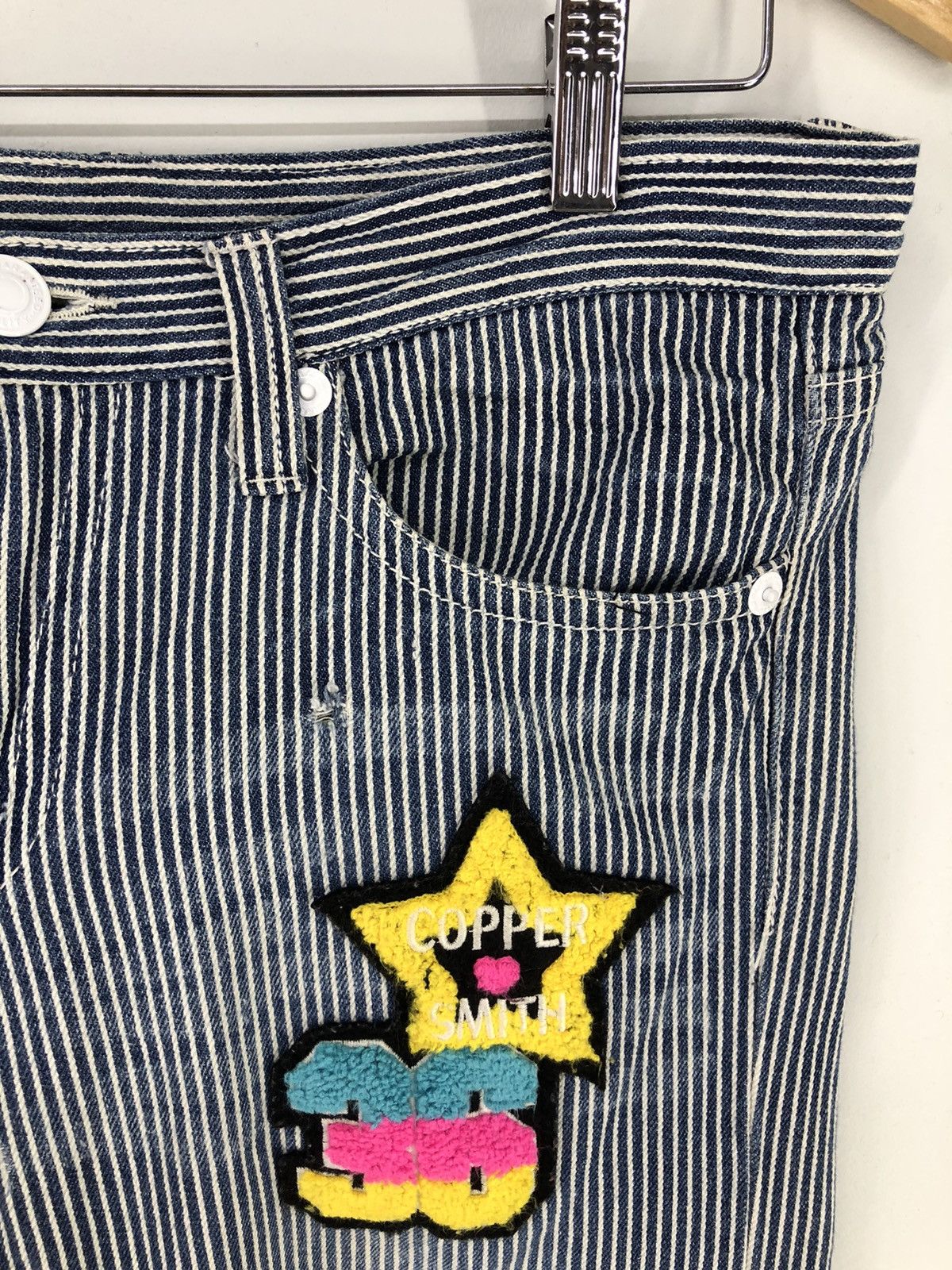 Japanese Brand Japanese Brand Copper Smith Distressed Hickory Blue Jeans Size US 32 / EU 48 - 7 Thumbnail