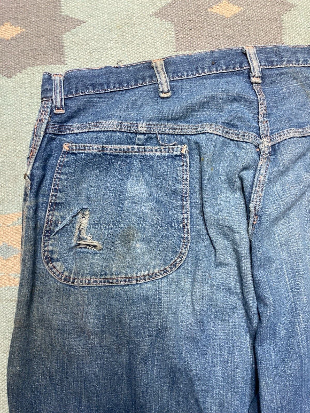 Vintage 1950s denim carpenter jeans Big Mac dark faded workwea 40x28 Size US 40 / EU 56 - 14 Thumbnail