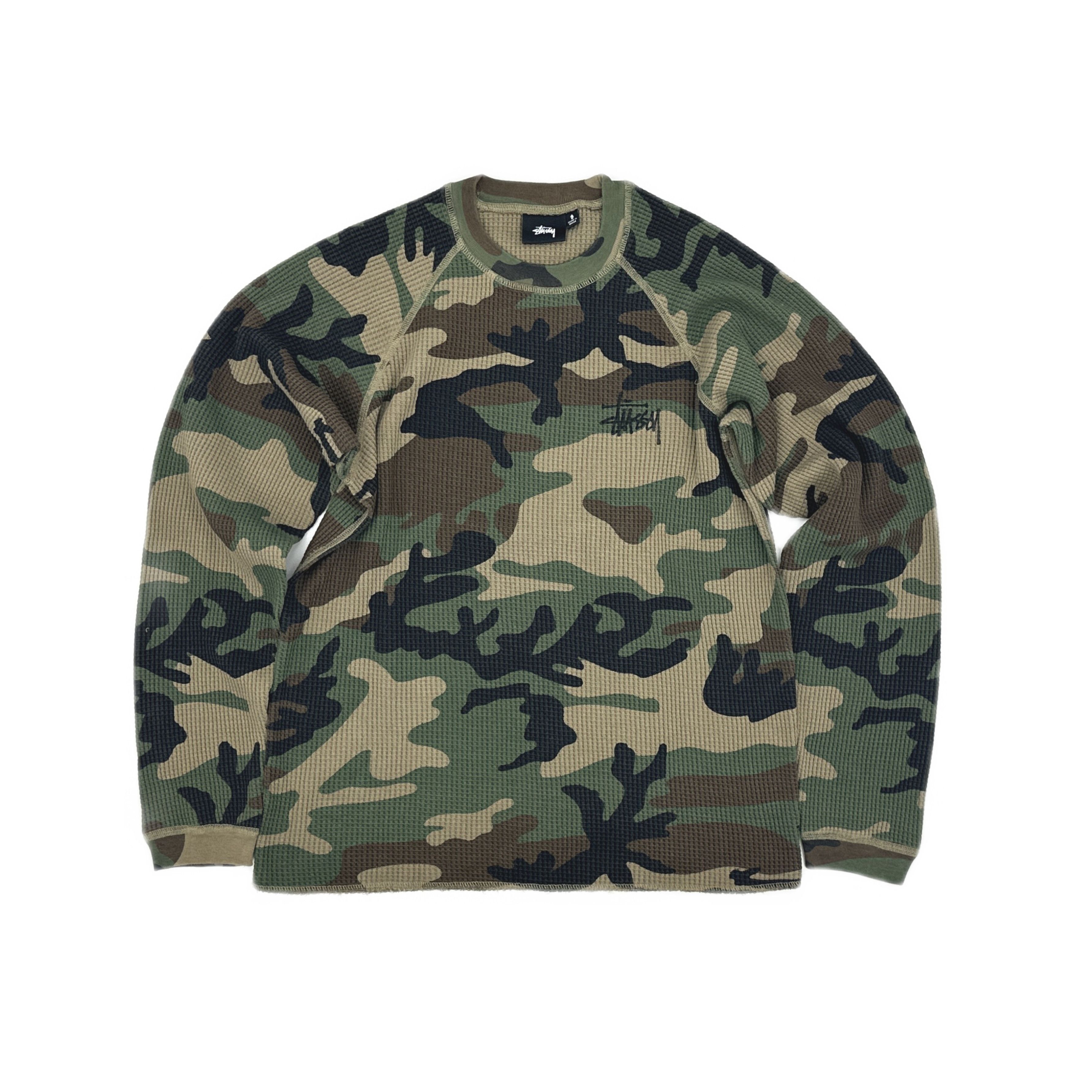 Stussy Stussy Camo Waffle Long Sleeve T-Shirt Size S Size US S / EU 44-46 / 1 - 1 Thumbnail