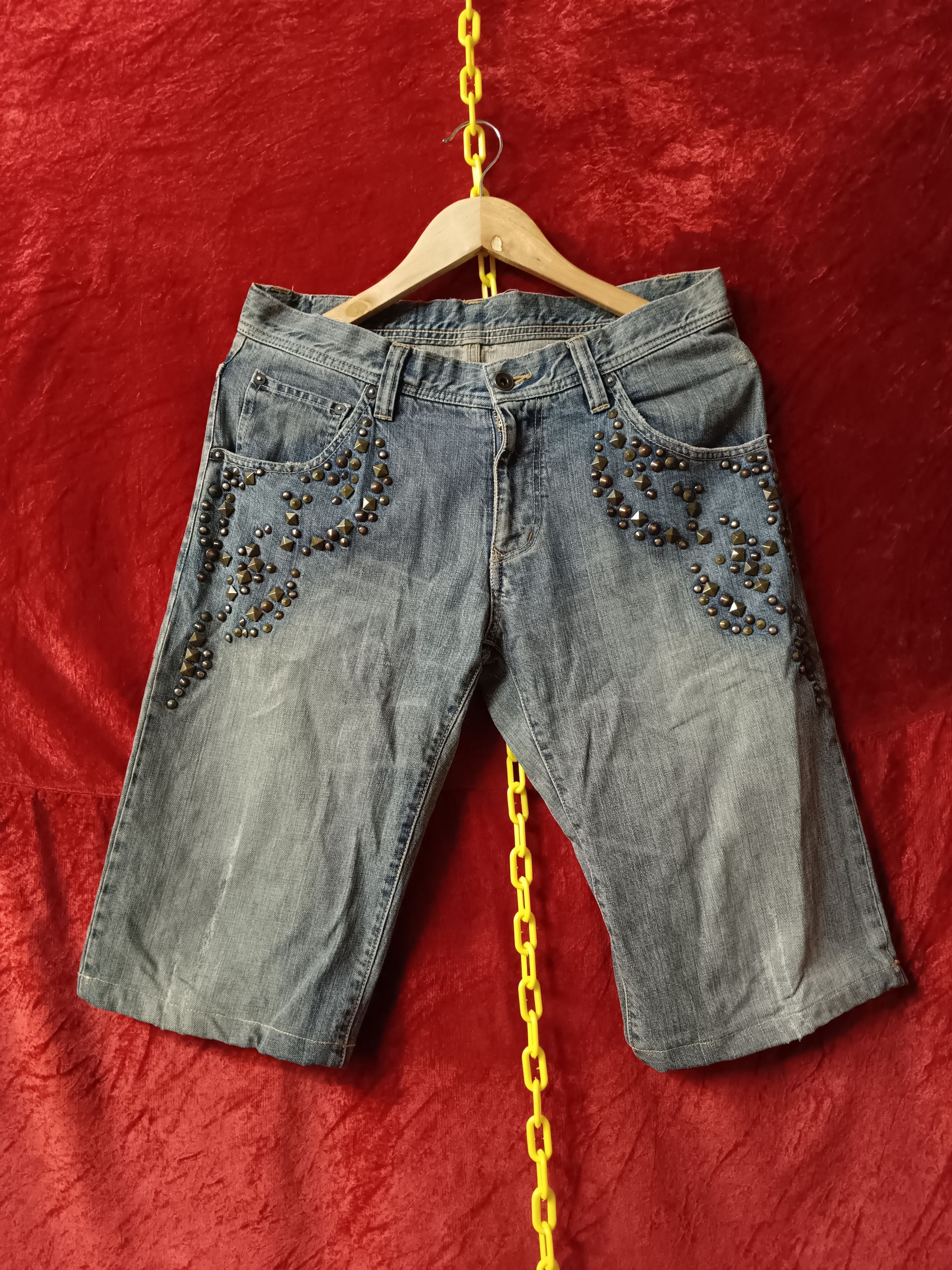Japanese Brand × Tete Homme × Vintage Studded Short Jeans Size US 32 / EU 48 - 12 Thumbnail