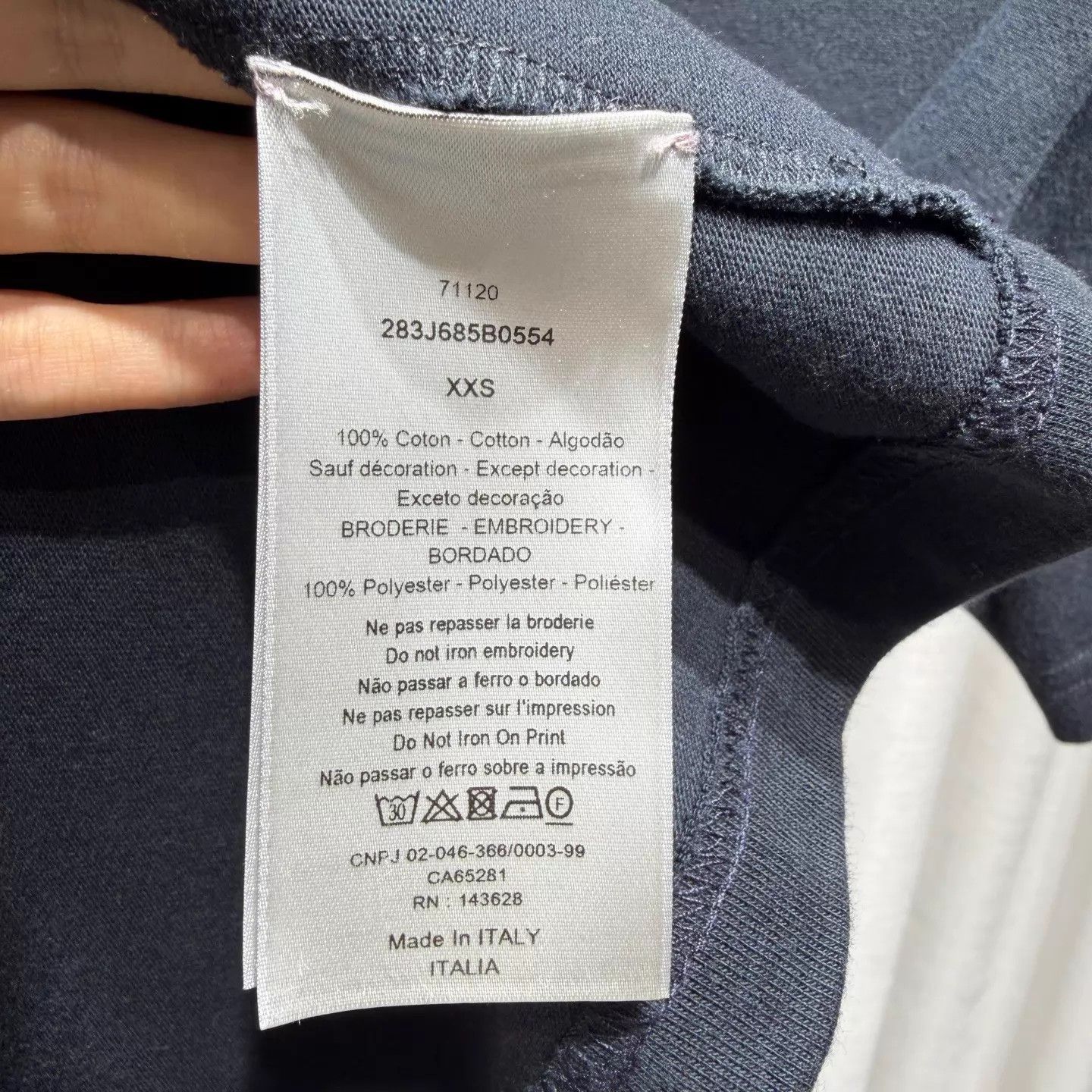 Dior DIOR x Travis Scott T-shirt Navy Blue XXS Graffiti Size US XXS / EU 40 - 4 Thumbnail