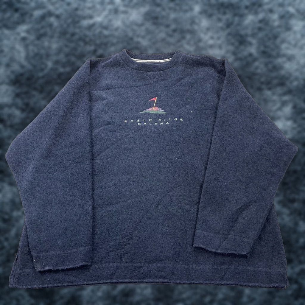 Vintage VINTAGE Eagle Ridge Golf Sweatshirt Galena 2XL Blue Fleece Crewneck 90s Mens Size US XXL / EU 58 / 5 - 1 Thumbnail