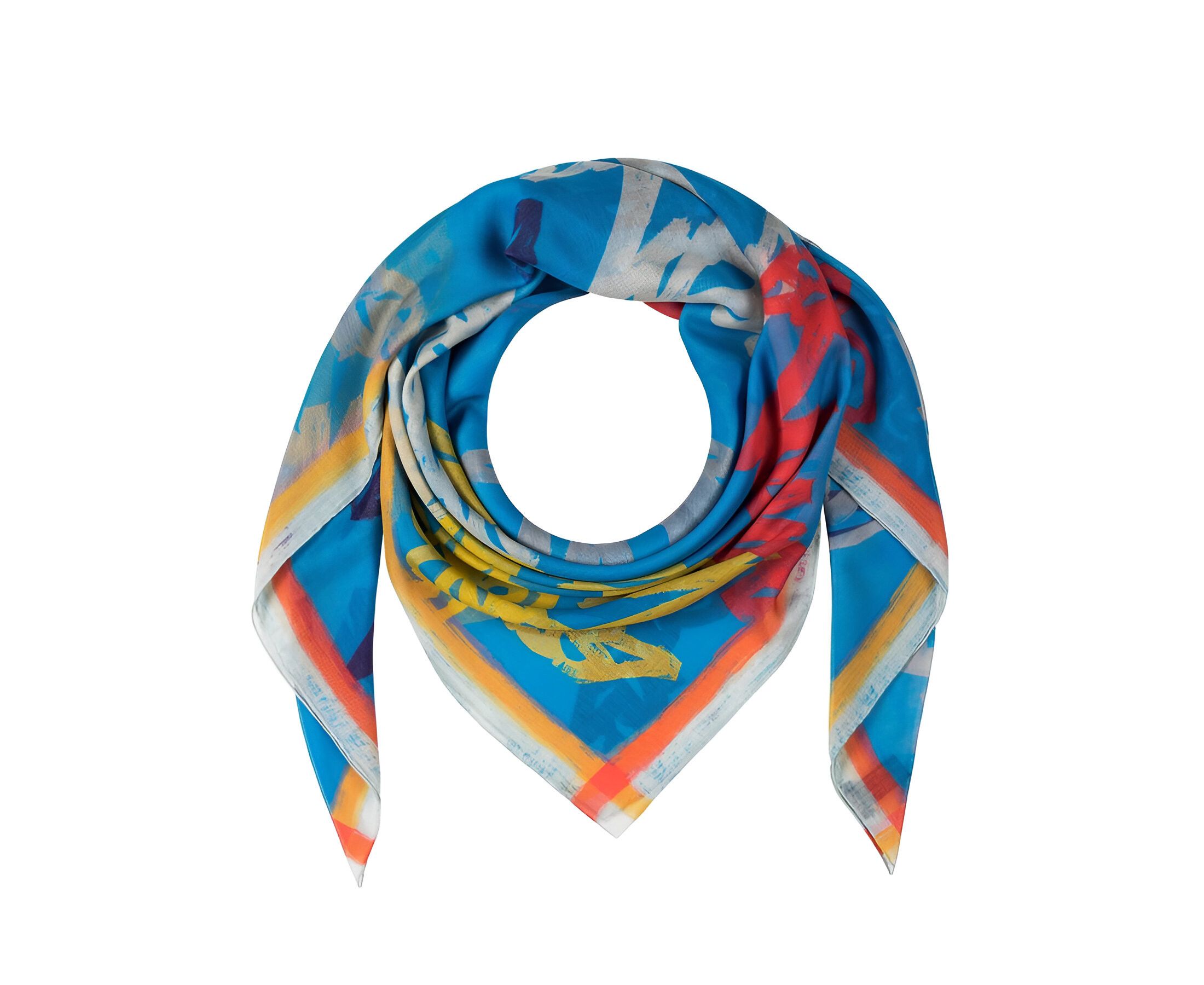 MCM Women's Multicolor Logo Print Silk Wool Large Scarf Shawl Size ONE SIZE - 1 Thumbnail