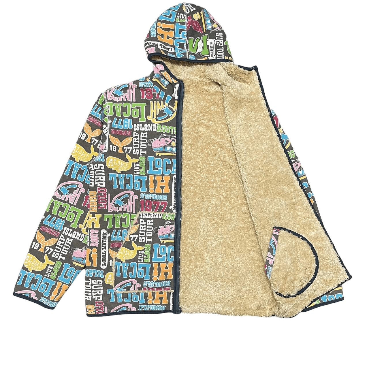 Japanese Brand Vintage Local Motion Hawaiian Surf Reversible Hooded Jacket Size US XL / EU 56 / 4 - 1 Thumbnail