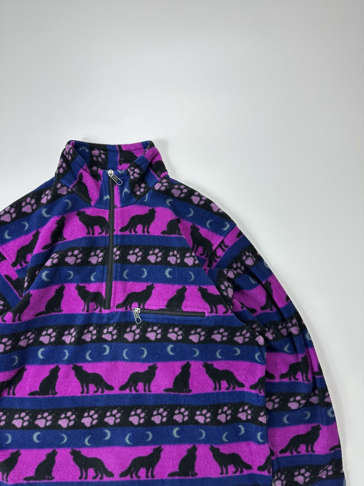 Jack Wolfskin 90's Jack Wolfskin Fleece Half-Zip Jacket Wolf Monogram Size US L / EU 52-54 / 3 - 8 Thumbnail