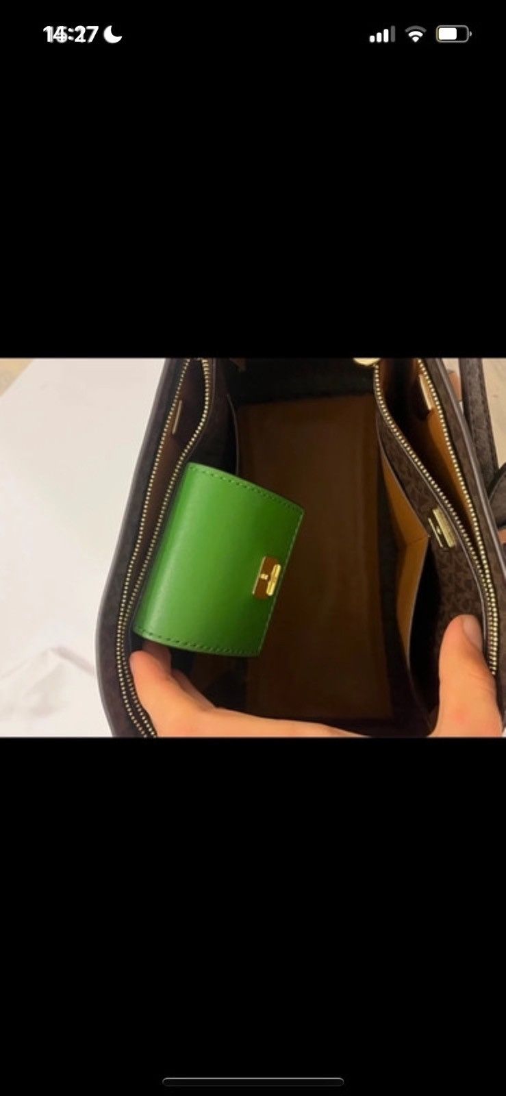 Michael Kors Michael Kors Handbag Green Brown Leather Size ONE SIZE - 16 Thumbnail