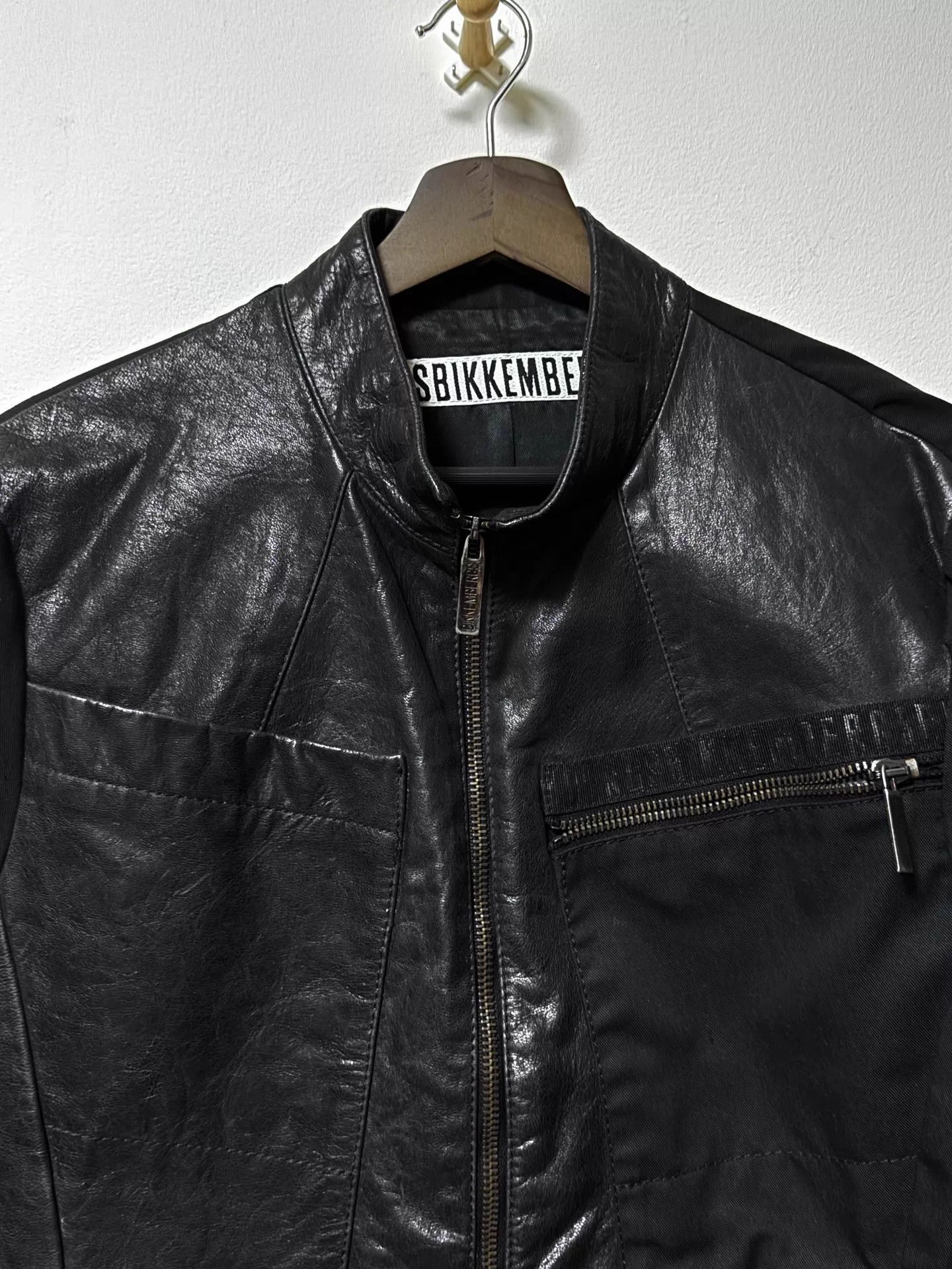 Dirk Bikkembergs Dirk Bikkembergs Leather Black Jacket in size