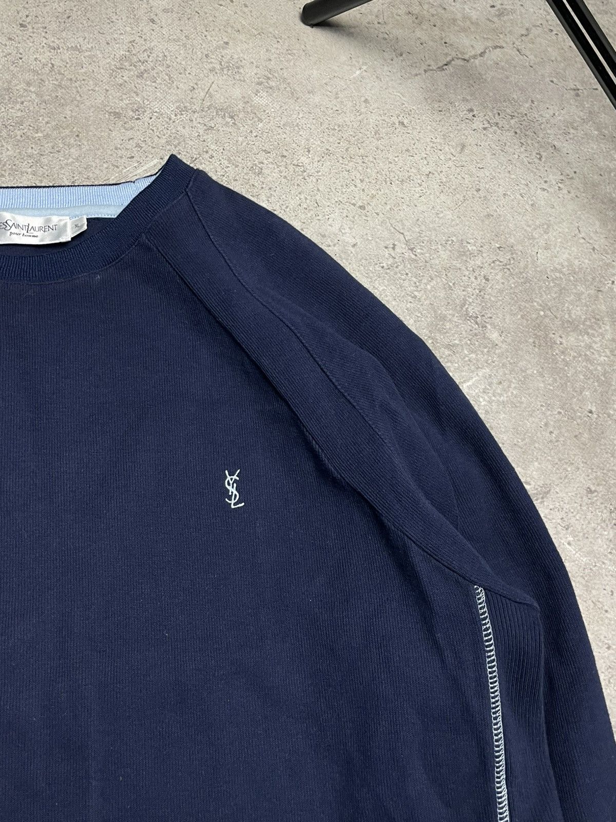 Yves Saint Laurent Blue Yves Saint Laurent YSL Sweatshirt Logos YSL Sweater Size US XL / EU 56 / 4 - 3 Thumbnail