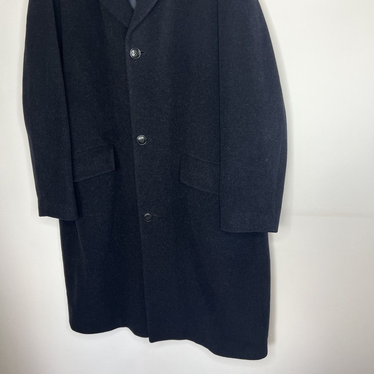 Hugo Boss Vintage Hugo Boss Wool Long Coat Jacket Black 90s Size US L / EU 52-54 / 3 - 2 Thumbnail