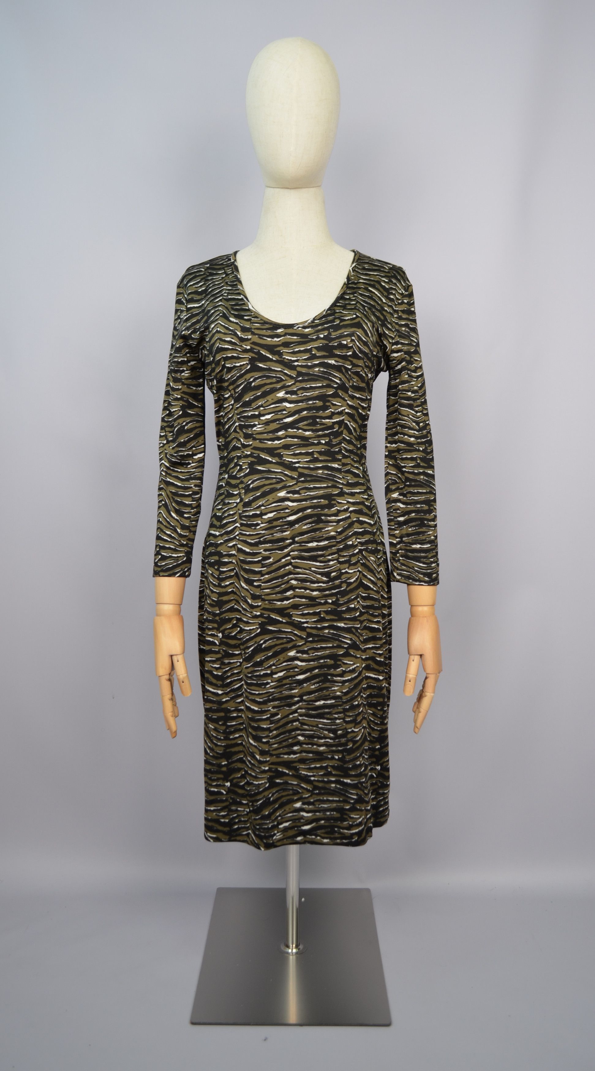 Just Cavalli × Roberto Cavalli Just Cavalli 3/4 Sleeve Fitted Stretch Dress Zebra Print 44 Size M / US 6-8 / IT 42-44 - 1 Thumbnail