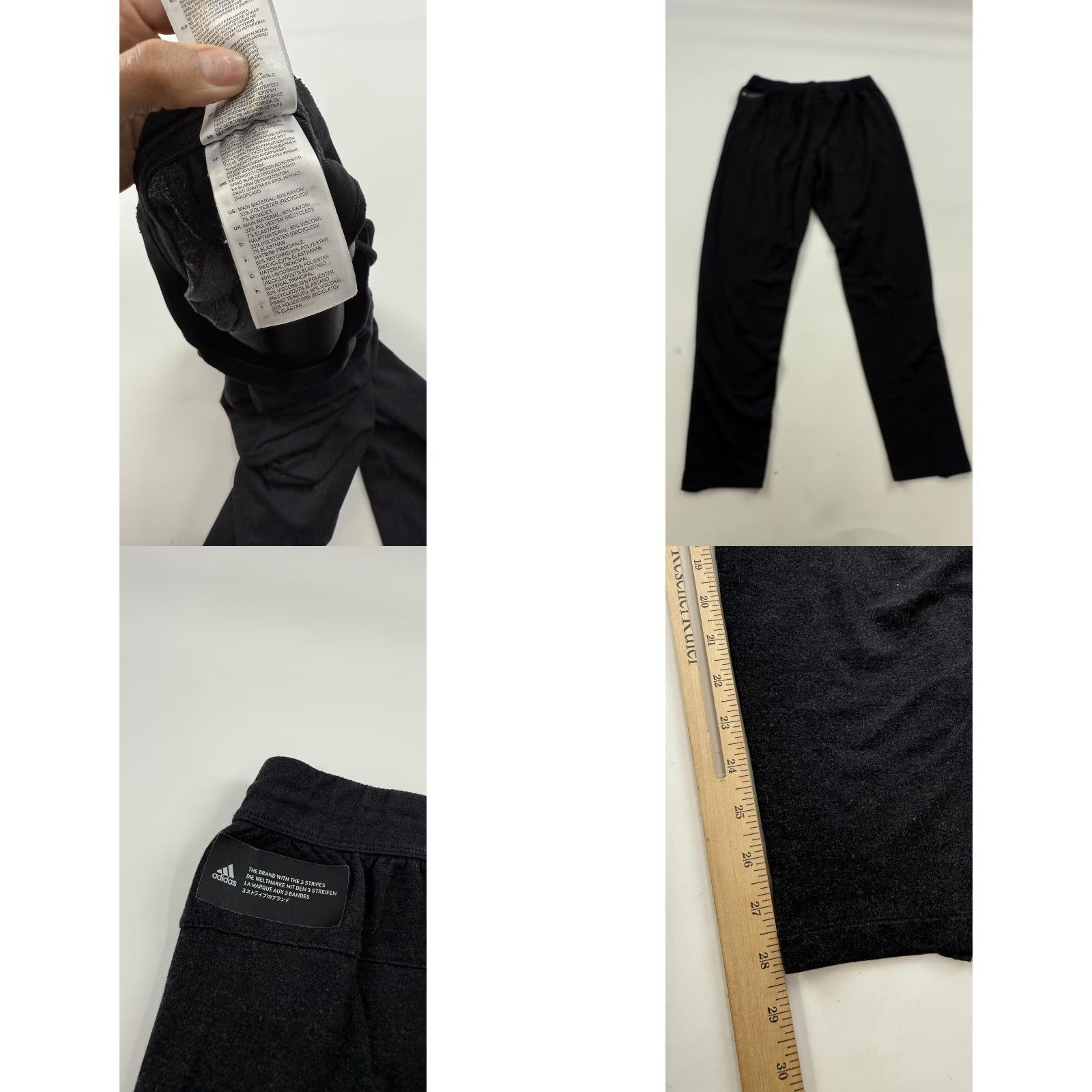 Adidas Adidas Pants Mens Large Black AEROREADY Tapered Joggers Athletic Drawstring Pockets Moisture Wicking Lightweight Size US 33 - 8 Thumbnail