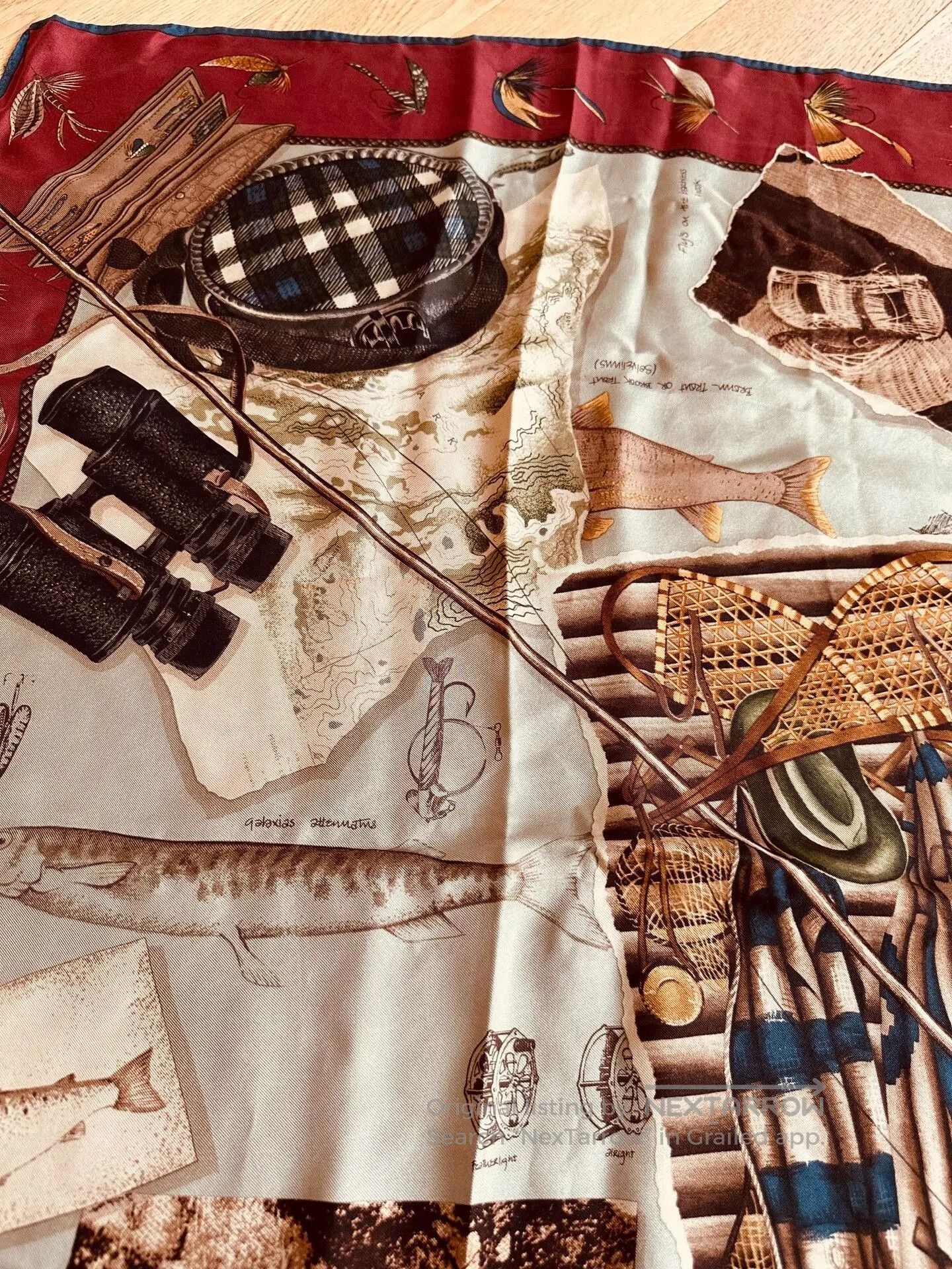 Polo Ralph Lauren Ralph Lauren Silk Fishing Print Scarf. Size ONE SIZE - 6 Thumbnail