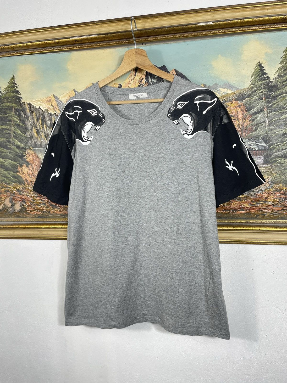 Valentino Valentino Grey T-shirt Tee Panther Graphics Luxury Premium Size US L / EU 52-54 / 3 - 3 Thumbnail