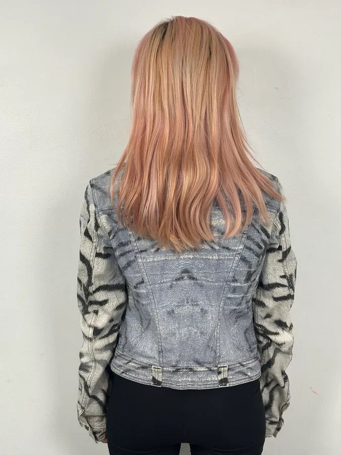 Roberto Cavalli SS2002 Cavalli Blue & White Zebra Savage Denim Jacket Size S / US 4 / IT 40 - 3 Thumbnail