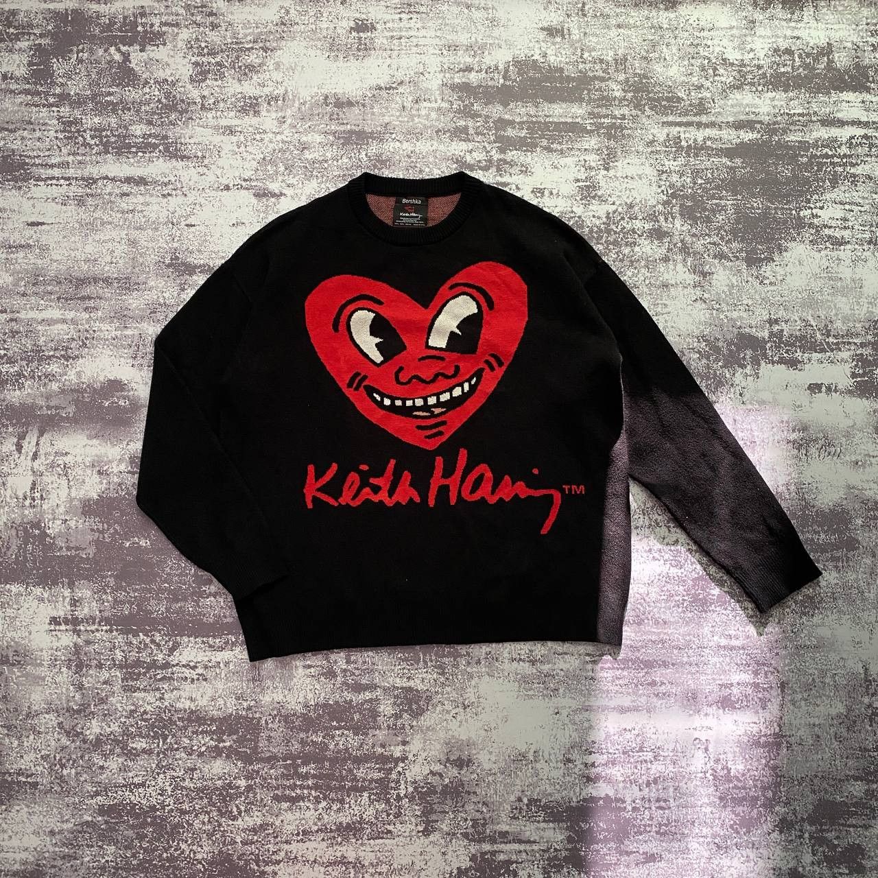 【希少レア】90s Keith Haring Sweat レアカラー　短丈 Keith Haring Authentic Vintage Sweatshirt M Pop Art Street