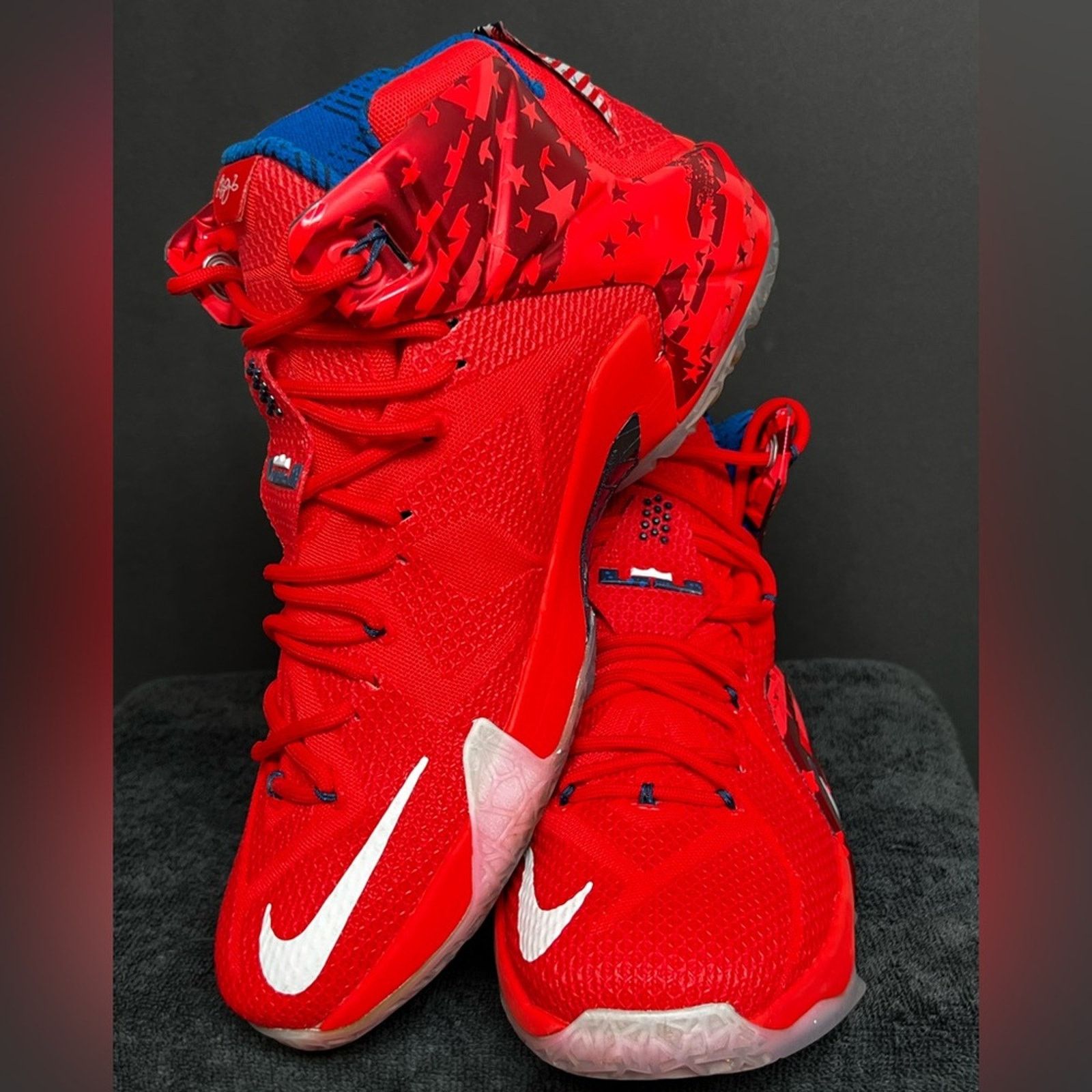 Nike Nike Lebron XII 12 Independence Day Men's 11 Shoes WORN 1X Size US 11 / EU 44 - 3 Thumbnail