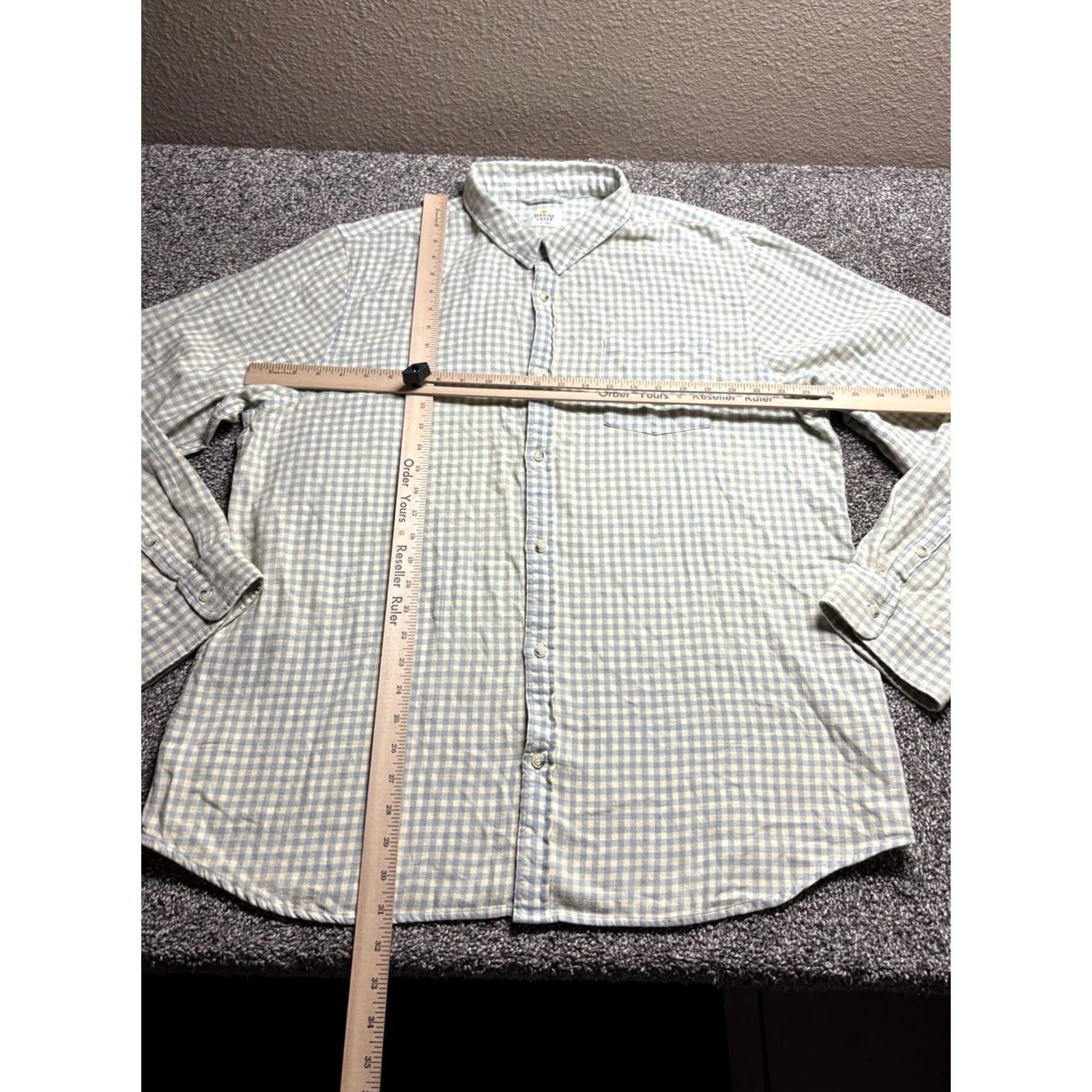 Marine Layer Marine Layer Flannel Shirt Mens 2XL Blue Plaid Button-Front Shacket Size US XXL / EU 58 / 5 - 4 Thumbnail