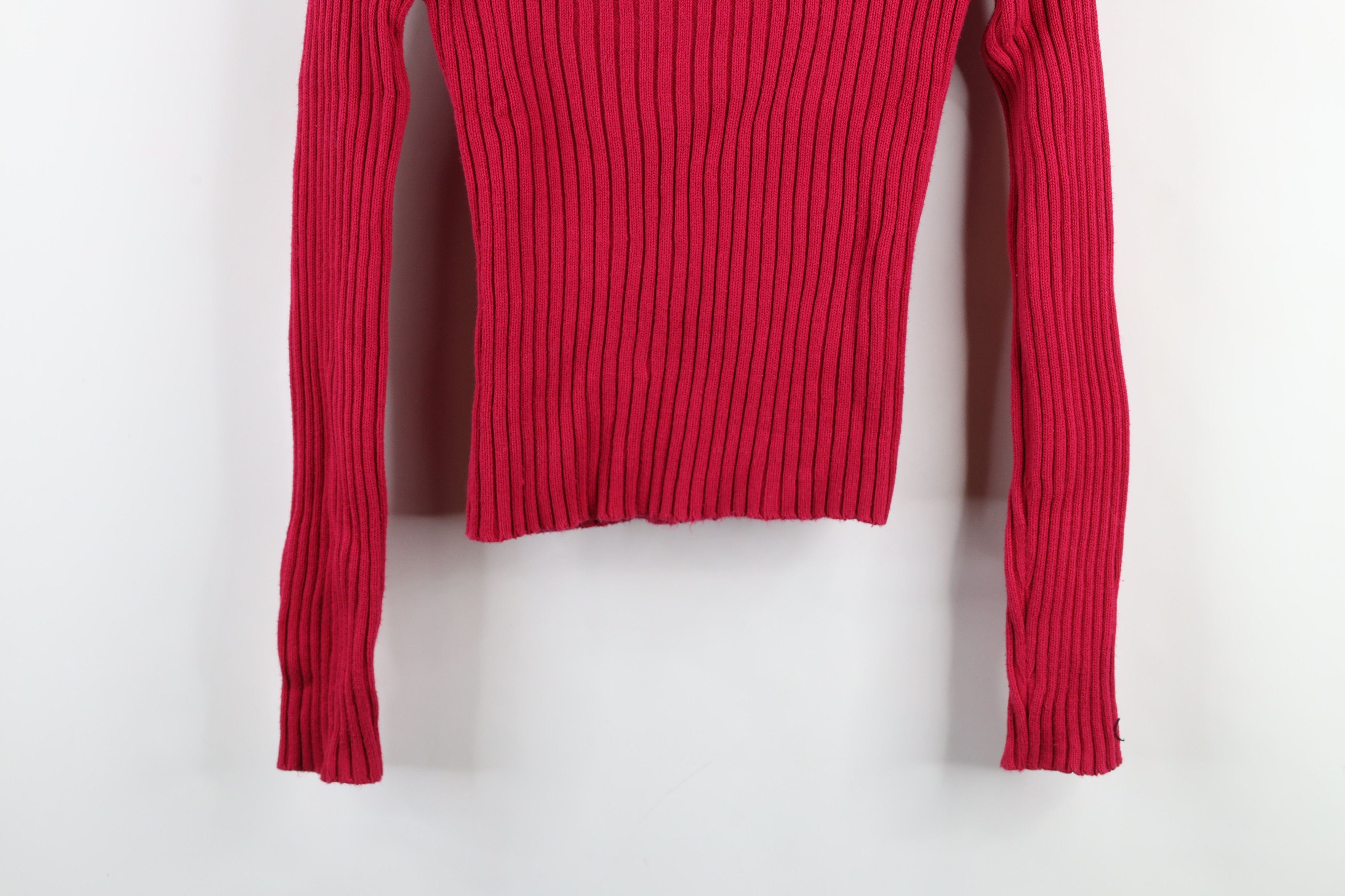 Guess × Vintage Vintage 90s Y2K Guess Cropped Ribbed Knit Turtleneck Sweater Size L / US 10 / IT 46 - 3 Thumbnail