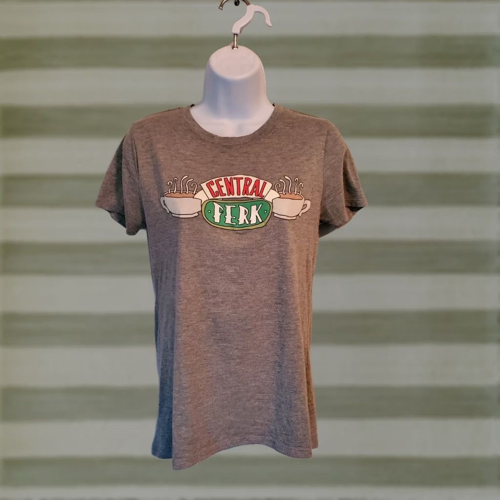 Vintage Friends Central Perk Grey Shirt Women S Size - Tagless Polyester Size S / US 4 / IT 40 - 1 Thumbnail