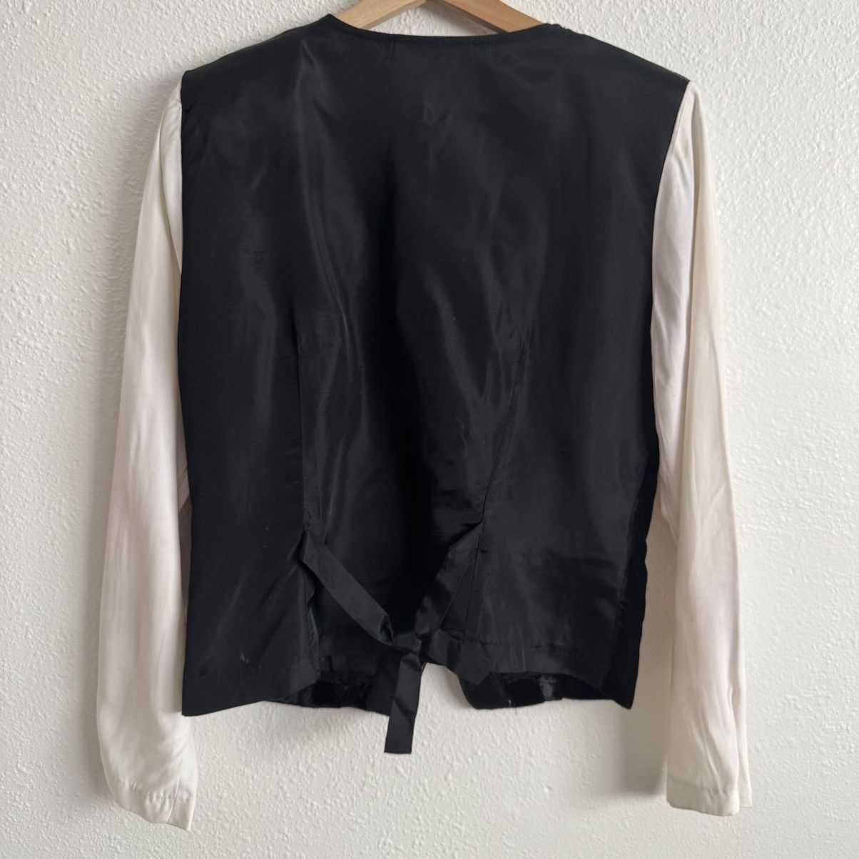 Vintage TRÈS PAQUETTE Vintage Black White Velvet Button Up Blouse Size M / US 6-8 / IT 42-44 - 12 Thumbnail