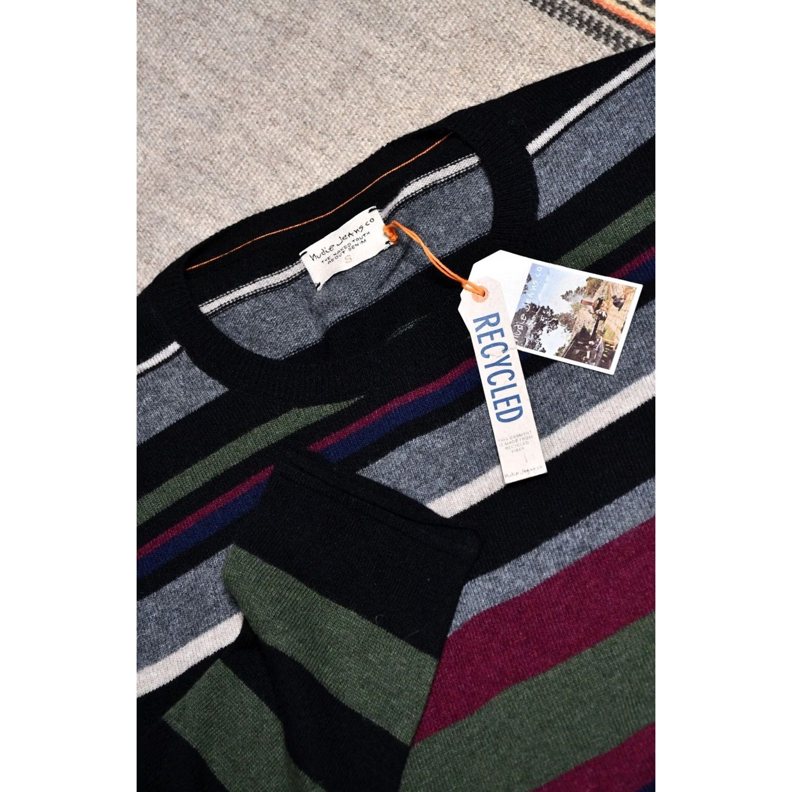 Nudie Jeans Nudie Jeans Pullover Sweater Striped Wool Men's Size S Knit Crew Neck Casual Multicolor Winter Spring Size US S / EU 44-46 / 1 - 7 Thumbnail