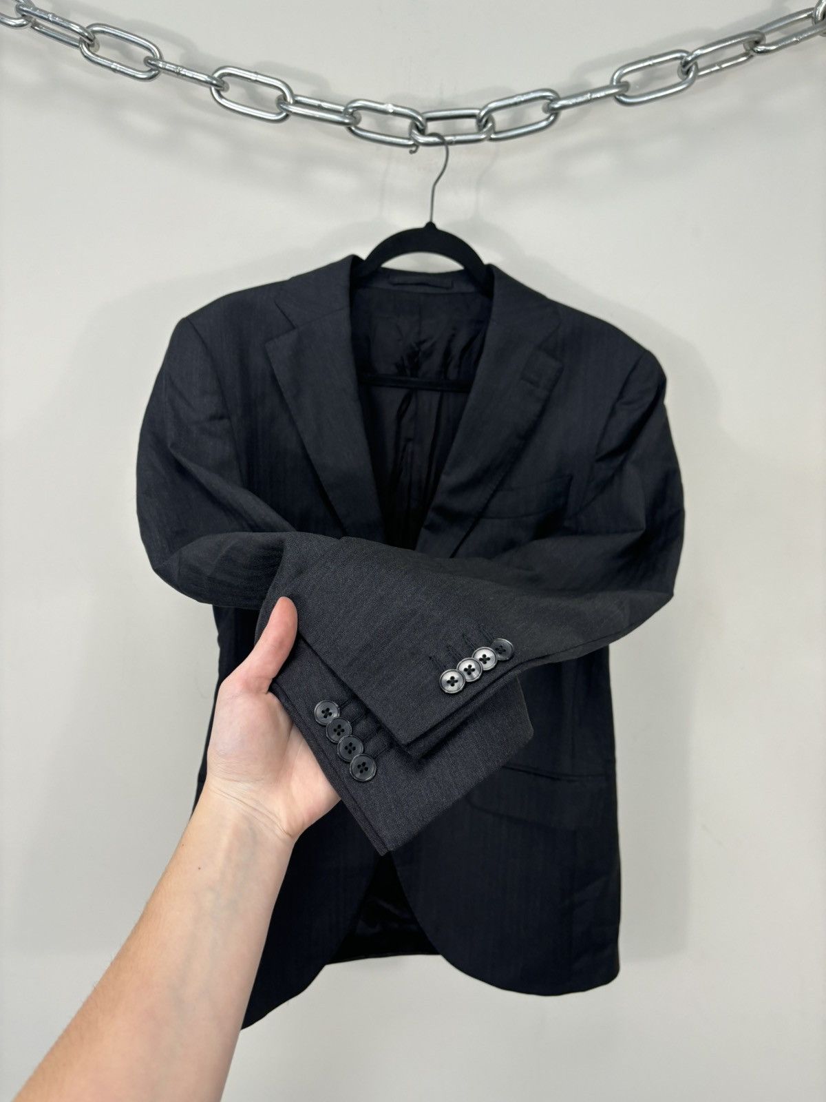 Luigi Bianchi Luigi Bianchi Sartoria Men’s Herringbone Wool Blazer Jacket Size 38R - 10 Thumbnail