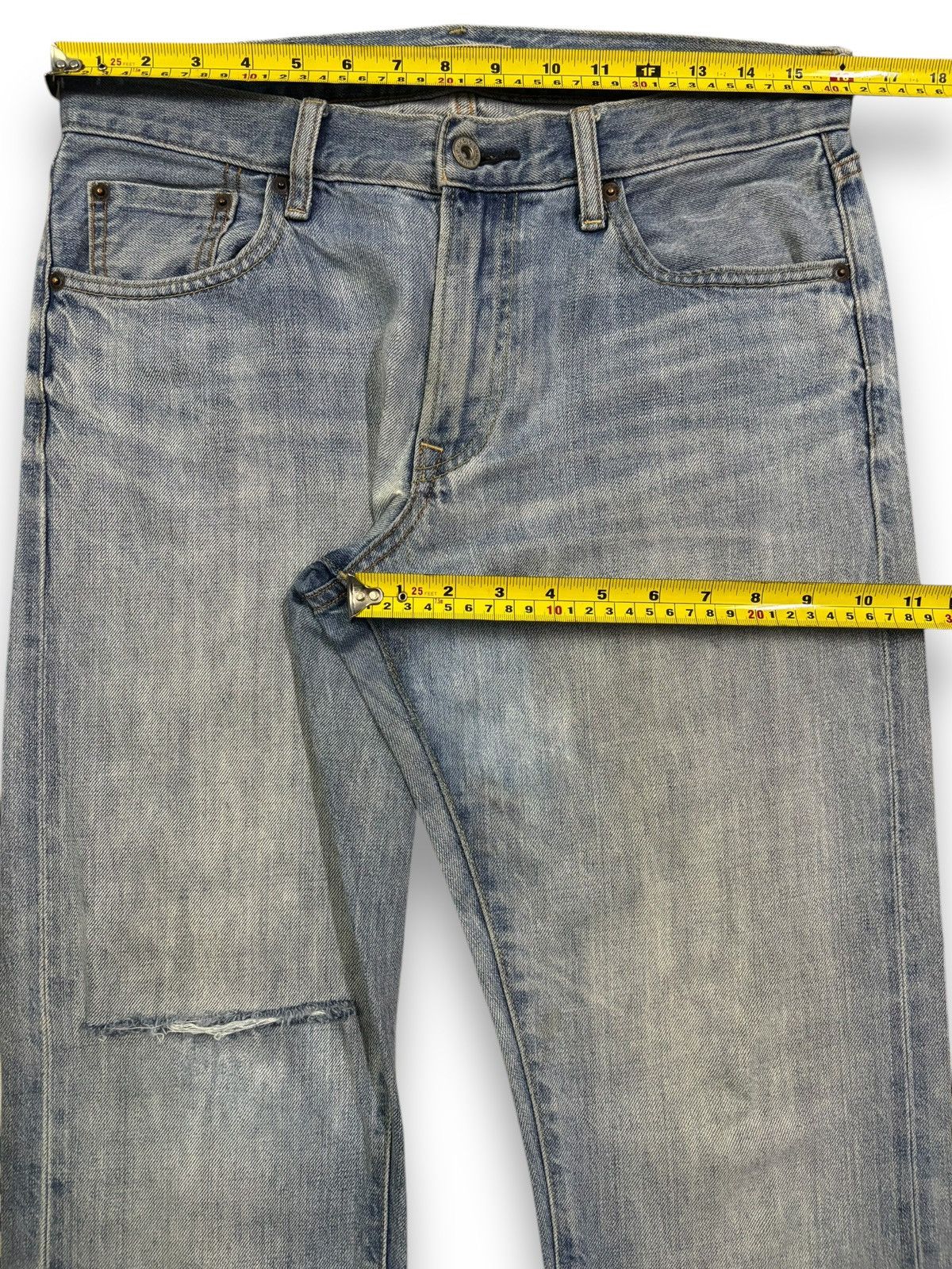 Uniqlo Vintage Uniqlo Selvedge Regular Straight Distressed Jeans Size US 32 / EU 48 - 15 Thumbnail