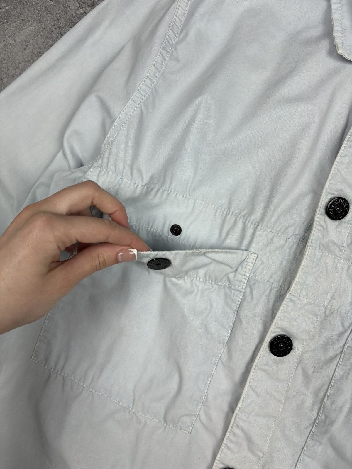 Stone Island Stone Island 2021 Pale Blue Cotton Overshirt - M Size US M / EU 48-50 / 2 - 4 Thumbnail