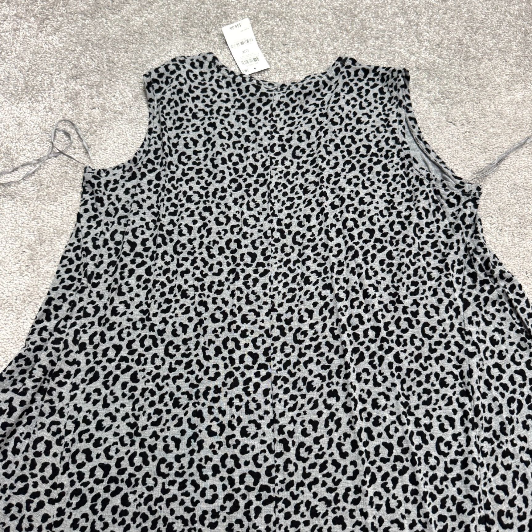 Vintage Style&co. Leopard Print A-Line Tank Dress Womens Plus 0X Gray Black Stretch NWT Size XL / US 12-14 / IT 48-50 - 3 Thumbnail