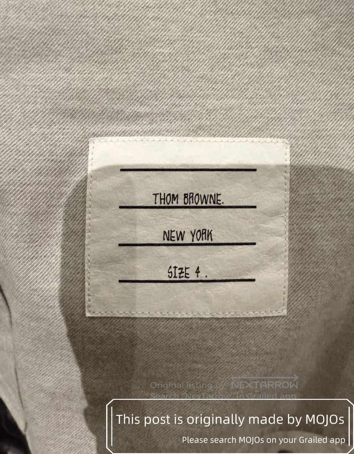 Thom Browne Sz 4 Thom Browne Four Stripe Gray Shirt mojos. Size US XL / EU 56 / 4 - 4 Thumbnail