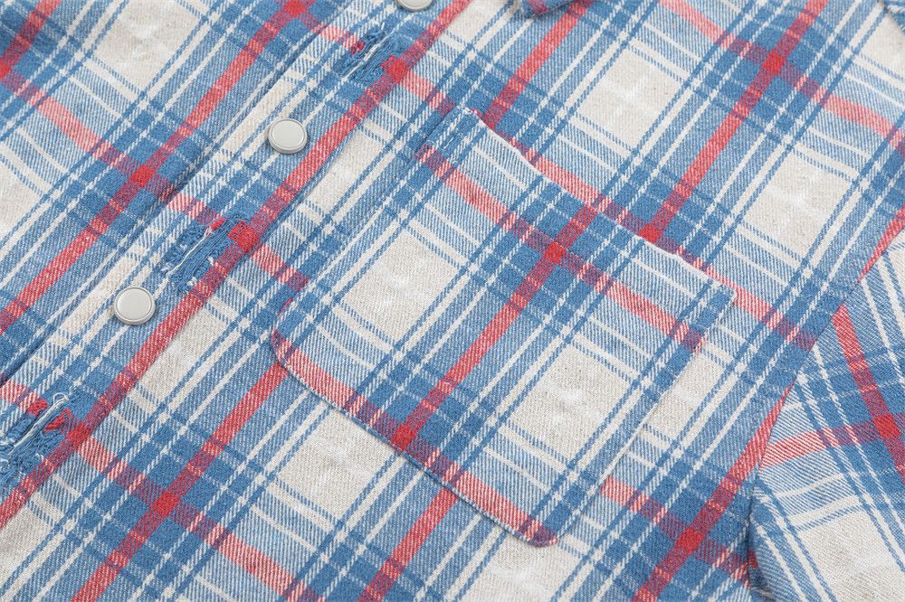 Vintage Men's loose casual distressed plaid long sleeve shirt Size US M / EU 48-50 / 2 - 4 Thumbnail