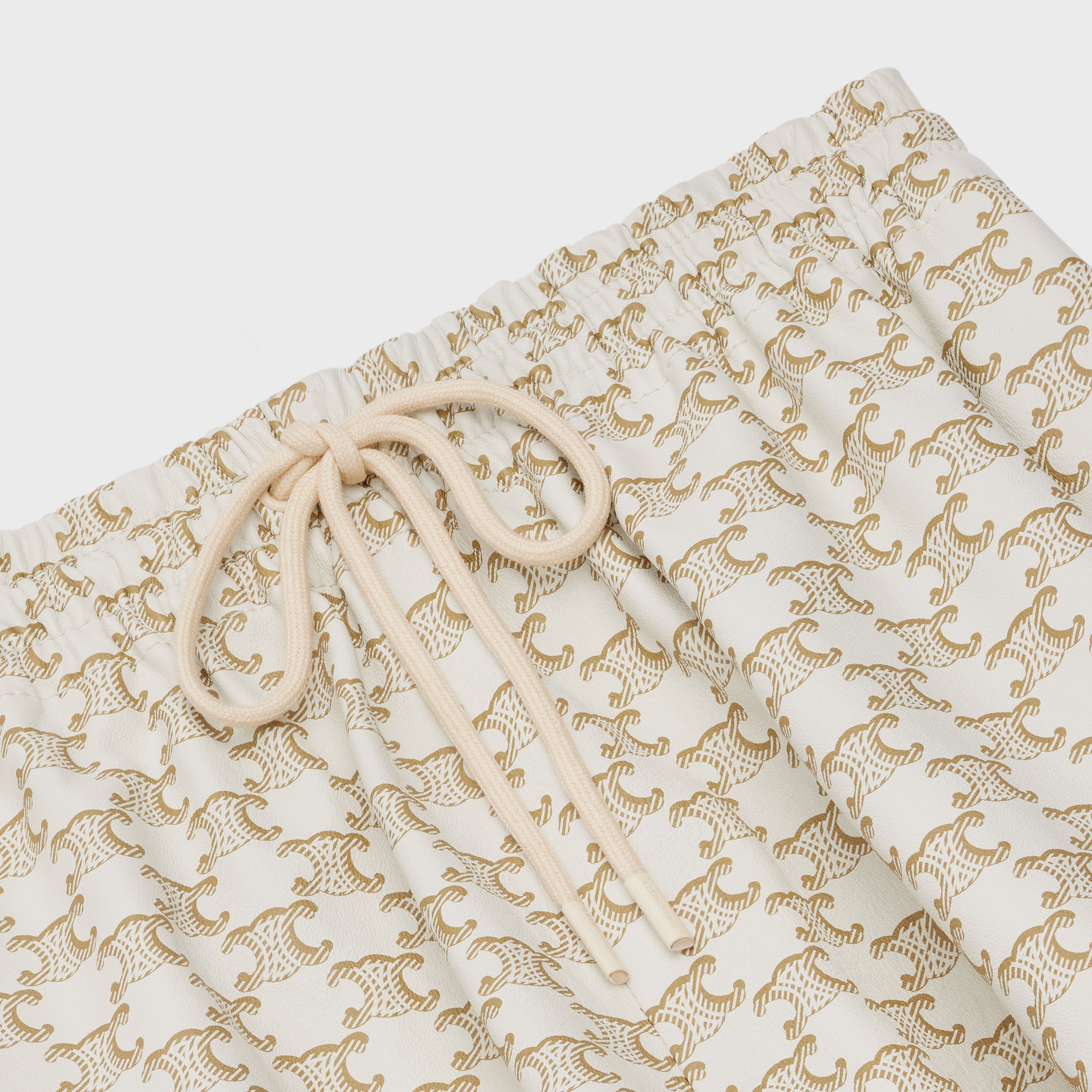 Celine o1w1db11124 Athletic Monogram Lambskin Short in Beige Size 30" / US 8 / IT 44 - 3 Thumbnail