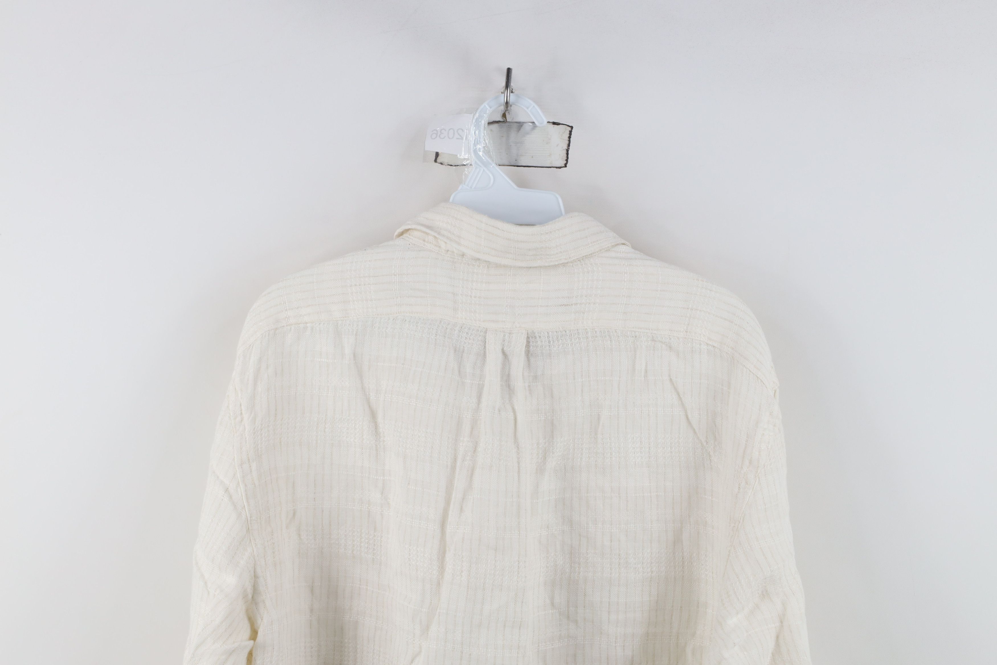 Vintage Porter & Ash Sheer Linen Collared Beach Button Shirt Cream Size US L / EU 52-54 / 3 - 10 Thumbnail