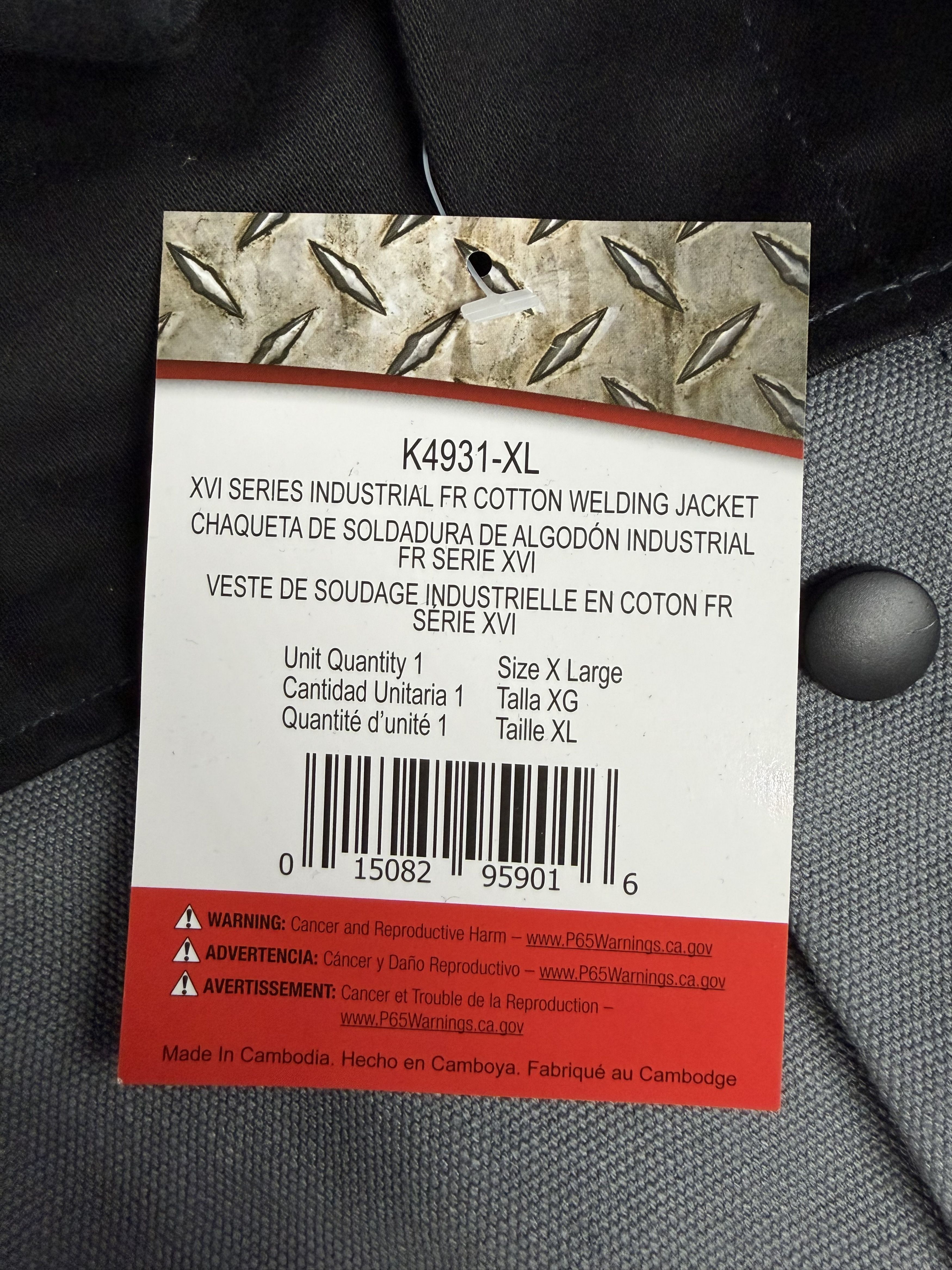 World Industries Lincoln Electric K4931-XL XVI Series Industrial FR Welding Jackets Size X-Large Size US XL / EU 56 / 4 - 5 Thumbnail