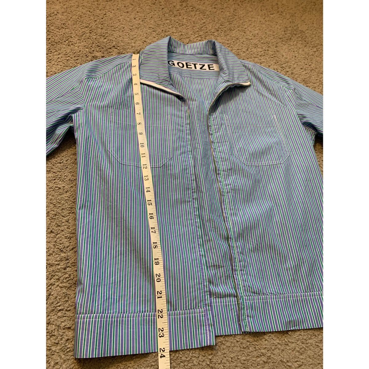GOETZE GOETZE PLEATED CROPPED STRIPE SHIRT JACKET Size US S / EU 44-46 / 1 - 17 Thumbnail