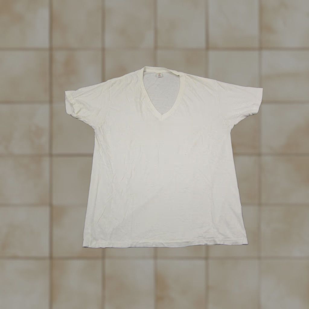 Jockey VINTAGE Jockey Shirt Adult Large White Cotton Knit Short Sleeve Crew Neck Mens 80s 90s T-Shirt All Seasons Easy Care Solid Size US L / EU 52-54 / 3 - 1 Thumbnail