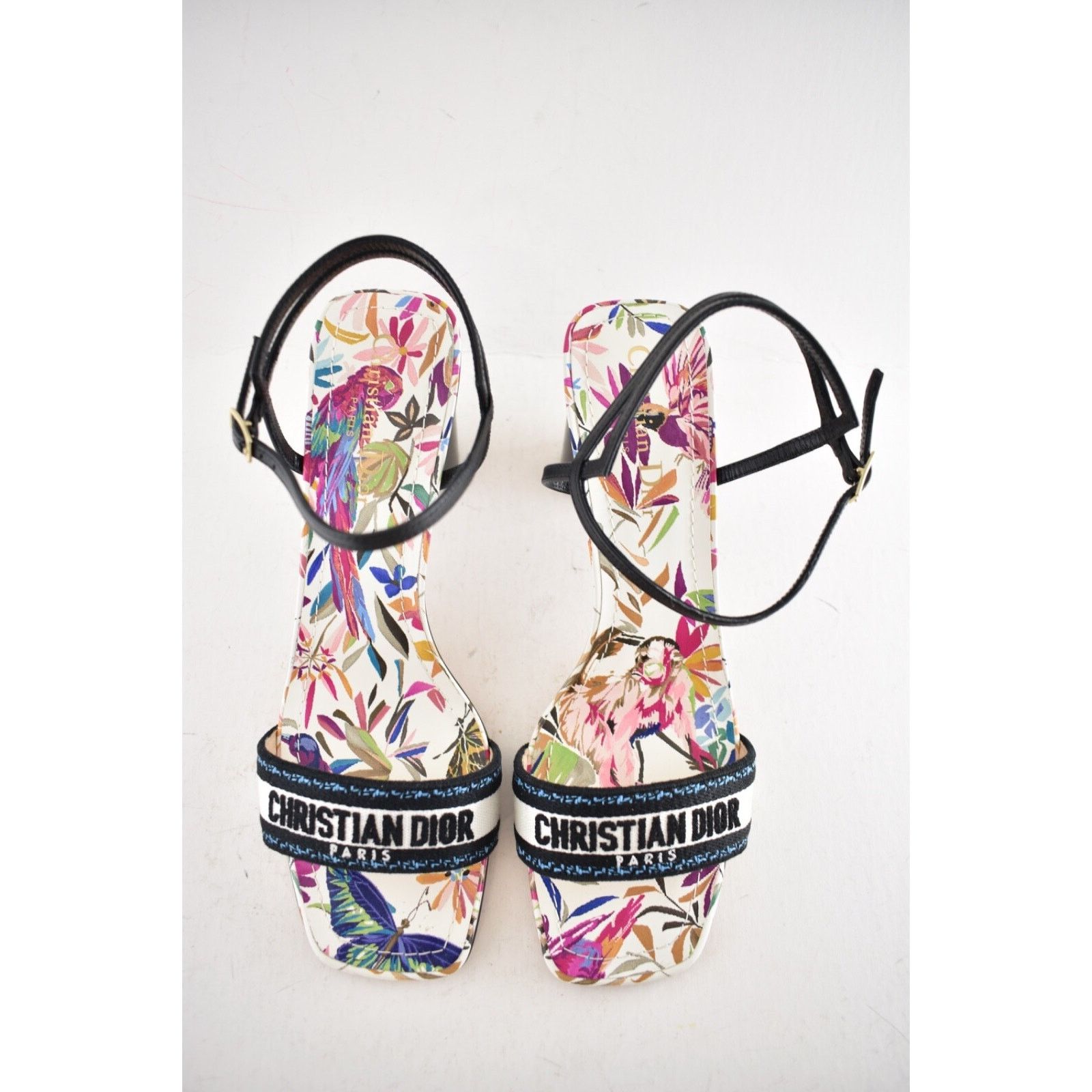 Dior Dior TDJ Fantastica Black Blue Dway Heeled Sandal Ankle Size US 9.5 / IT 39.5 - 10 Thumbnail