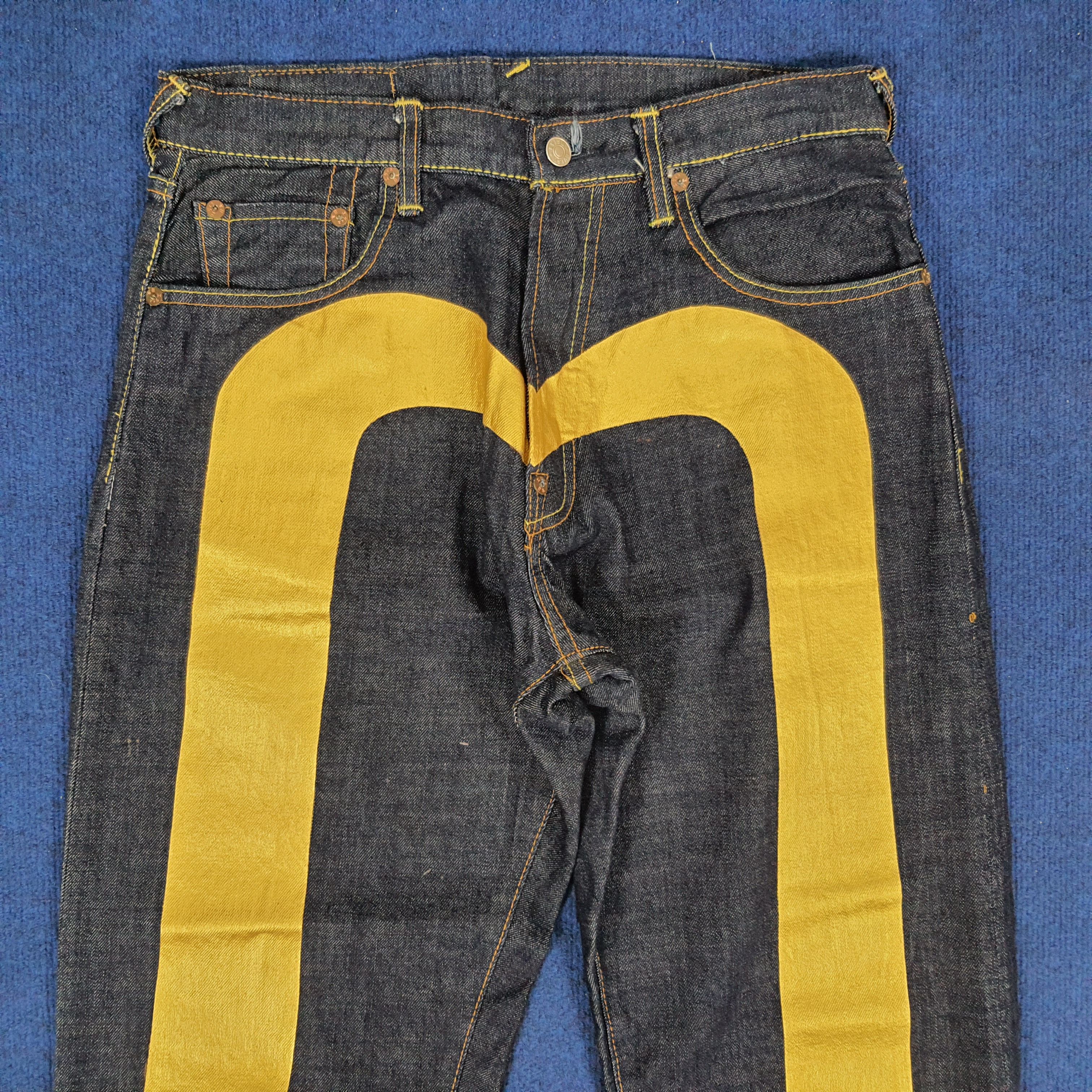 Japanese Brand × Vintage Vintage Evisu Japanese Brand Custom Gold Daicock Jeans Size US 31 - 2 Thumbnail